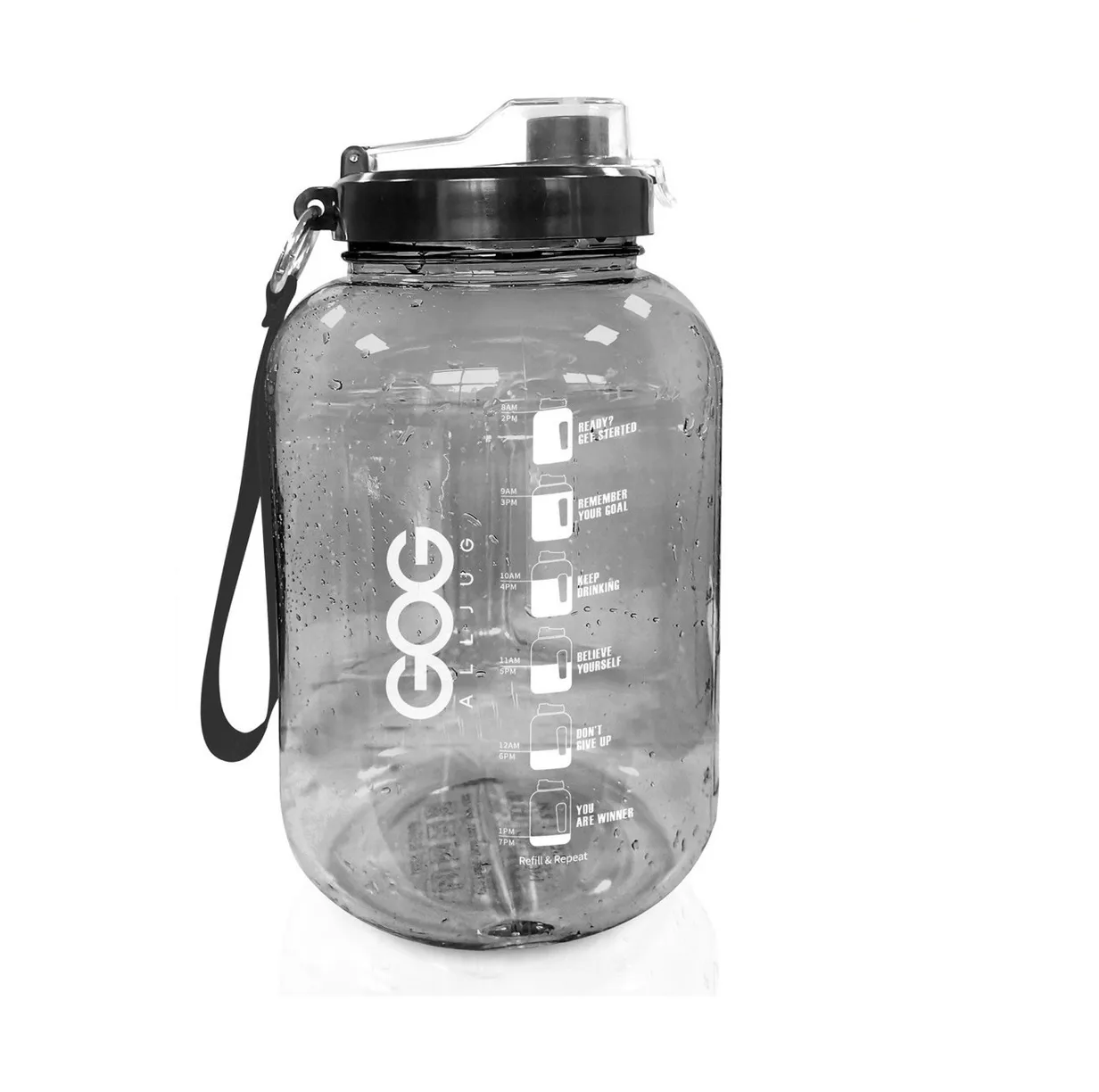 Botella de Agua Camping Medio Galon Negro