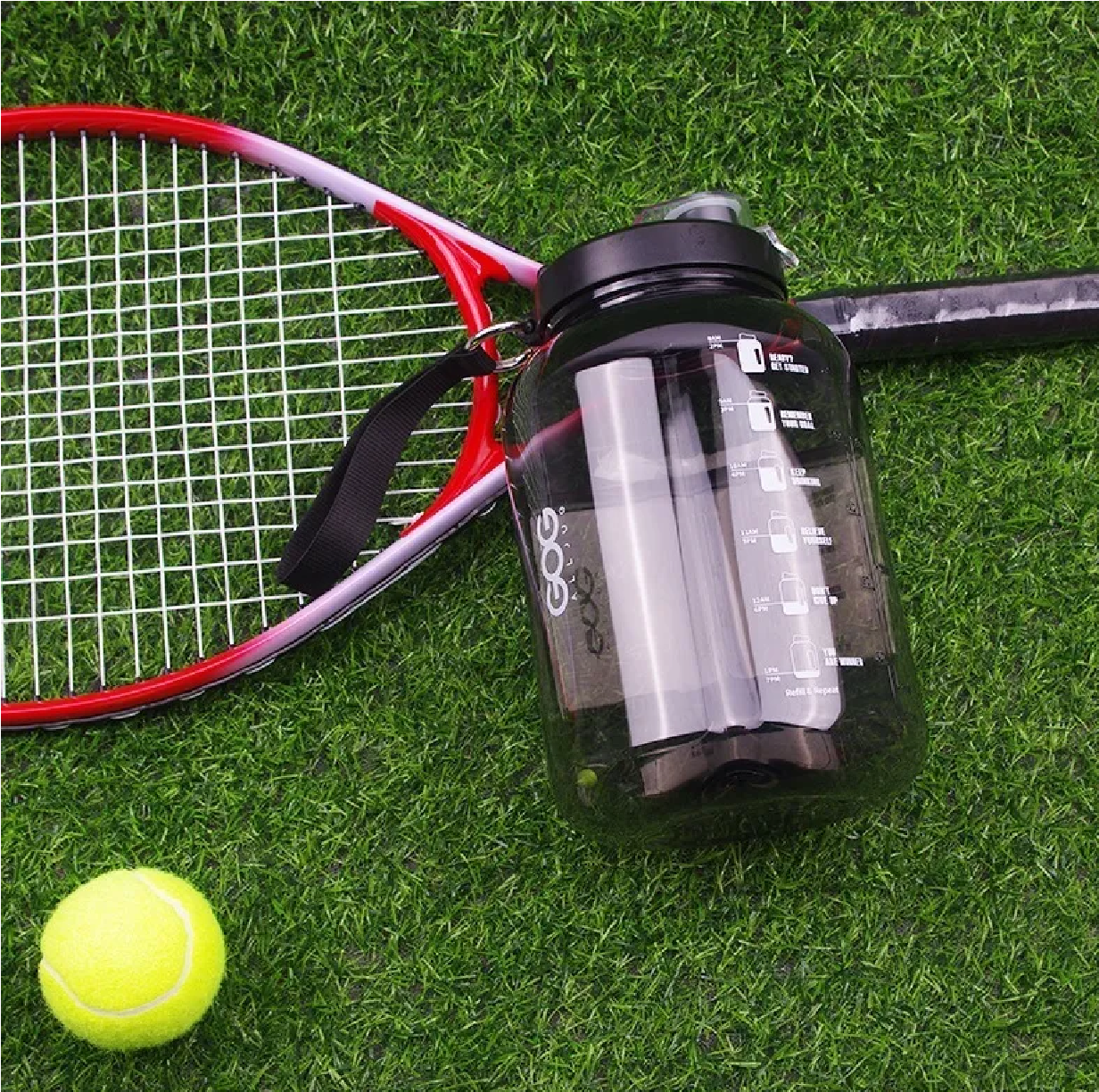 Botella de Agua Camping Medio Galon Negro