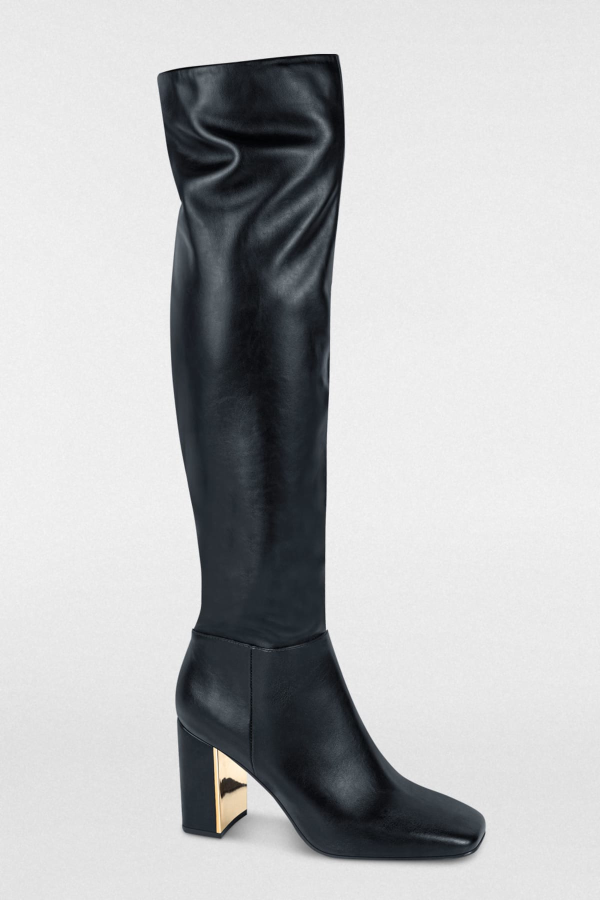 Botas extra largas de vestir marca Schatz para mujer, color negro, tacón medio, mod. 1044110