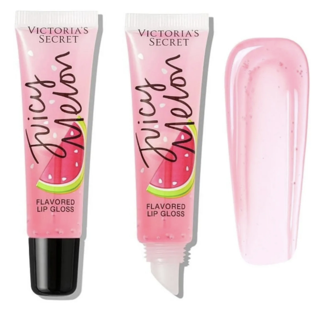victoria secret lip gloss on lips