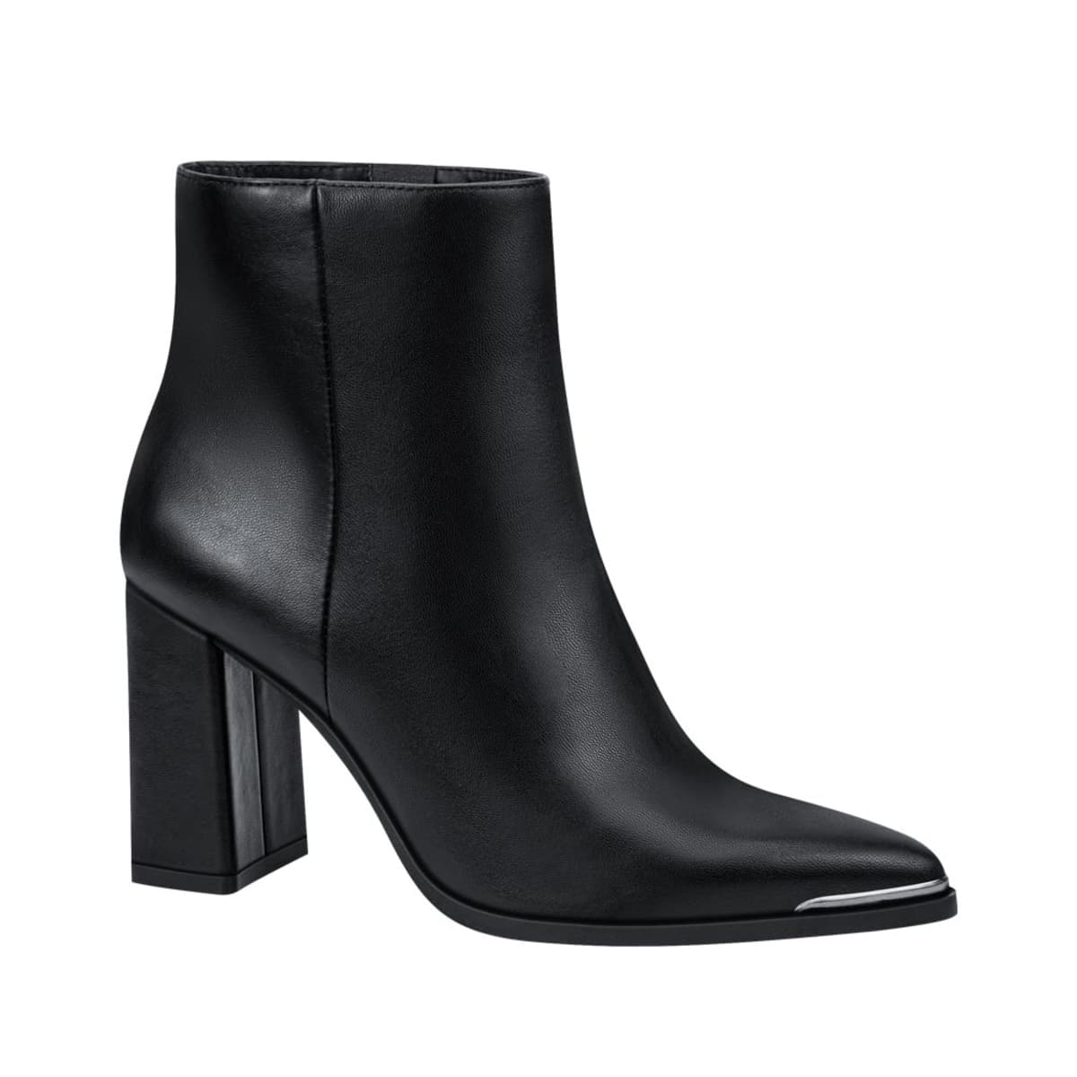 Botas cortas de vestir negras con horma puntal y placa en punta, marca Schatz, mod. 1044117
