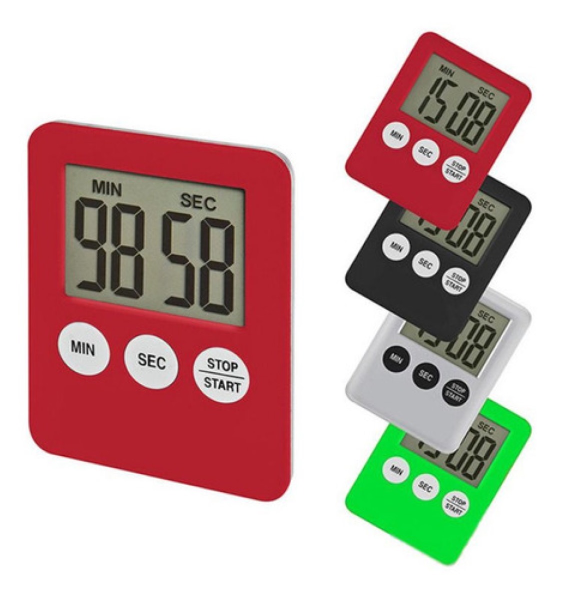 Temporizador Digital Lcd Para Cocina Rojo
