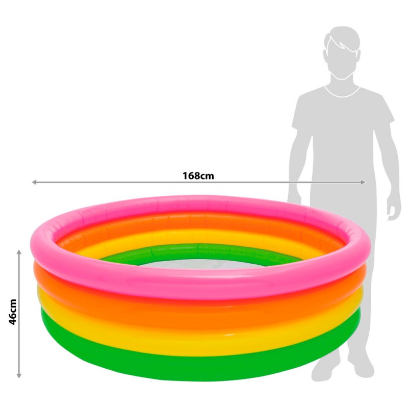 PISCINA ALBERCA INFLABLE REDONDA 4 AROS COLORES - INTEX