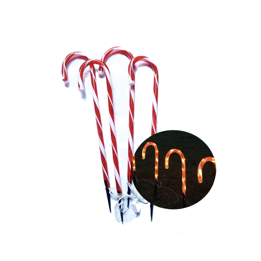8 Bastones Navideños Caramelo Led Decorar Interior Exterior