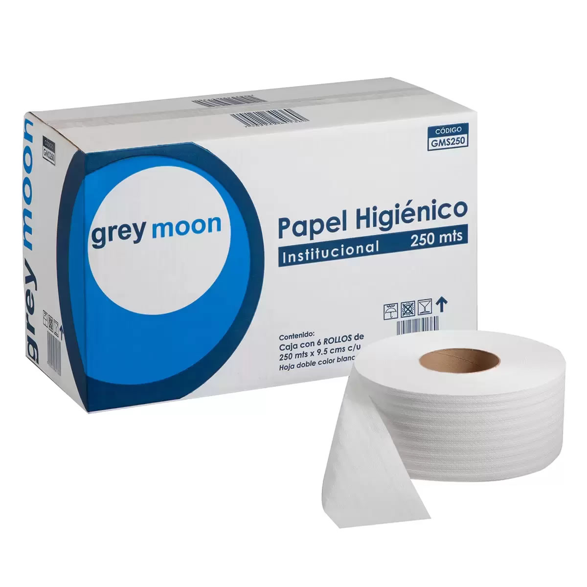 Papel Higiénico Jumbo 6 Rollos De 250 m Grey Moon 614442 CST