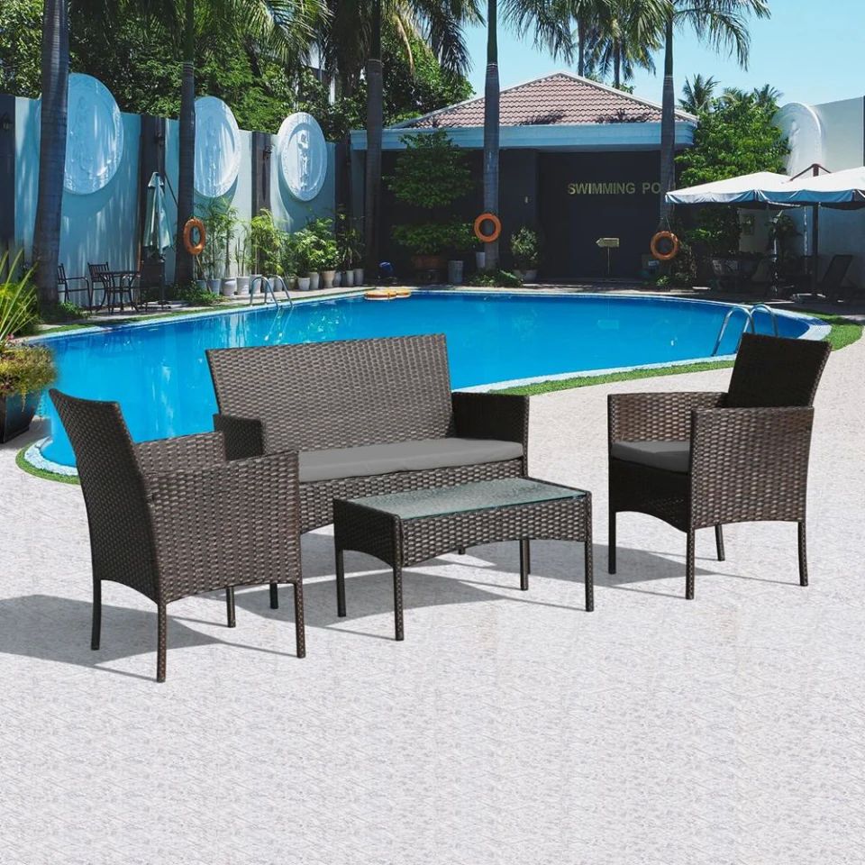 Set de Jardin sala de Rattan Mainstays 4 piezas 