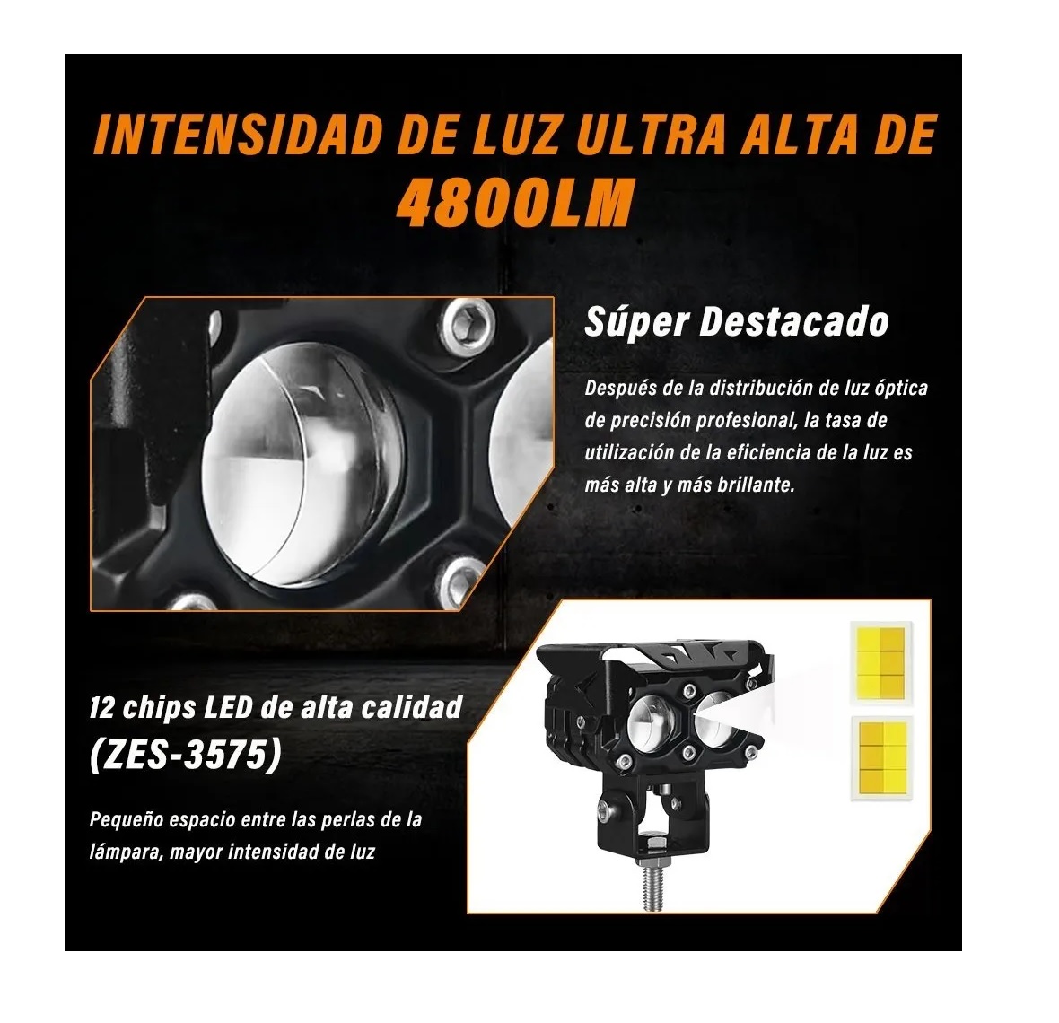 Par Faros De Lupa Doble Color Spot 120w Luz Niebla Auto Moto