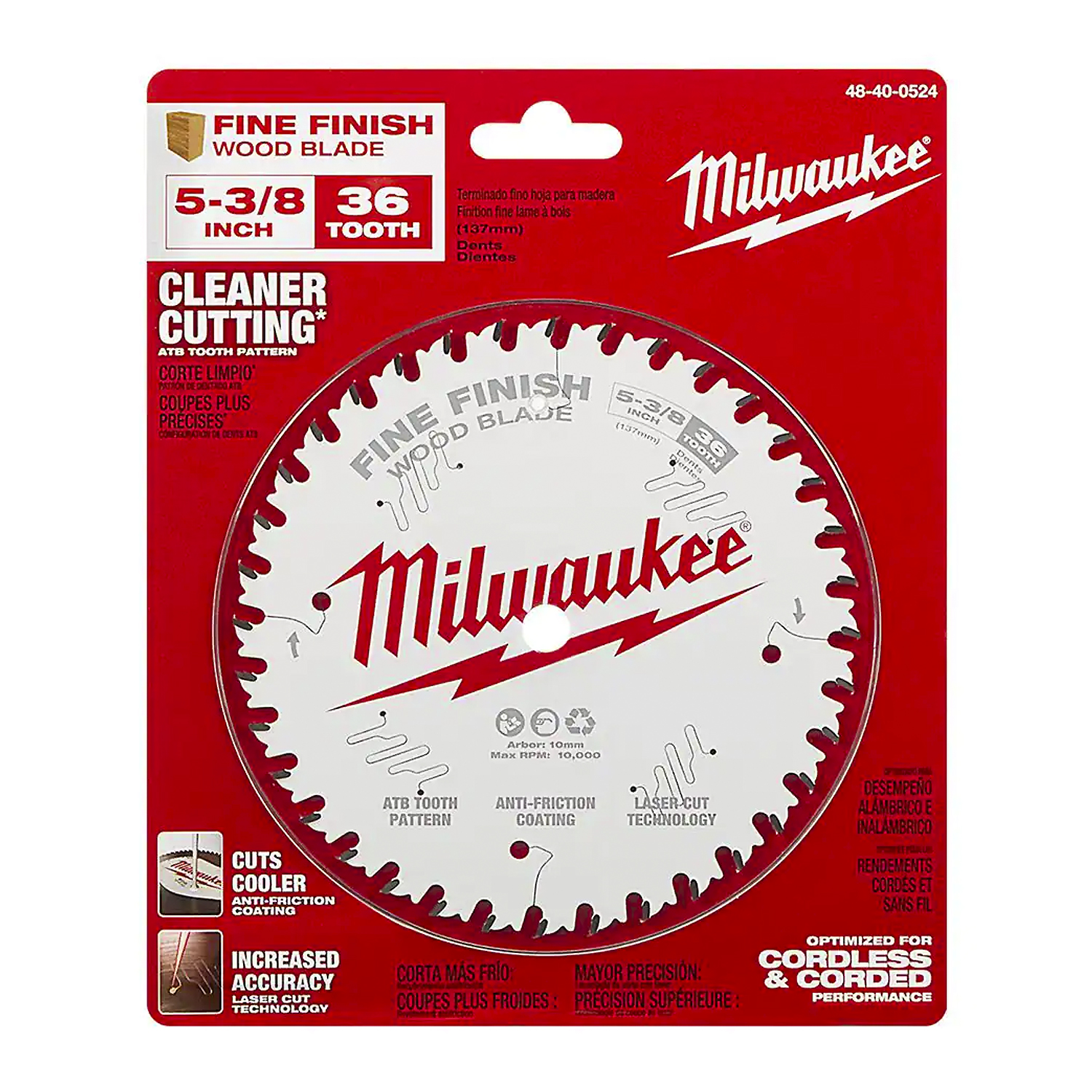 Disco Milwaukee para Sierra Circular 5-3/8 36 Dientes