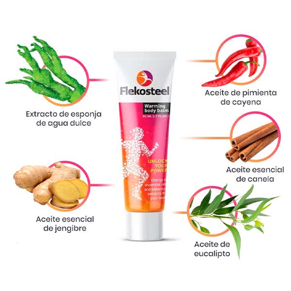 Flekosteel Bálsamo Corporal de Calentamiento de 50 ml Pomada Antiinflamatoria - Pack de 3 