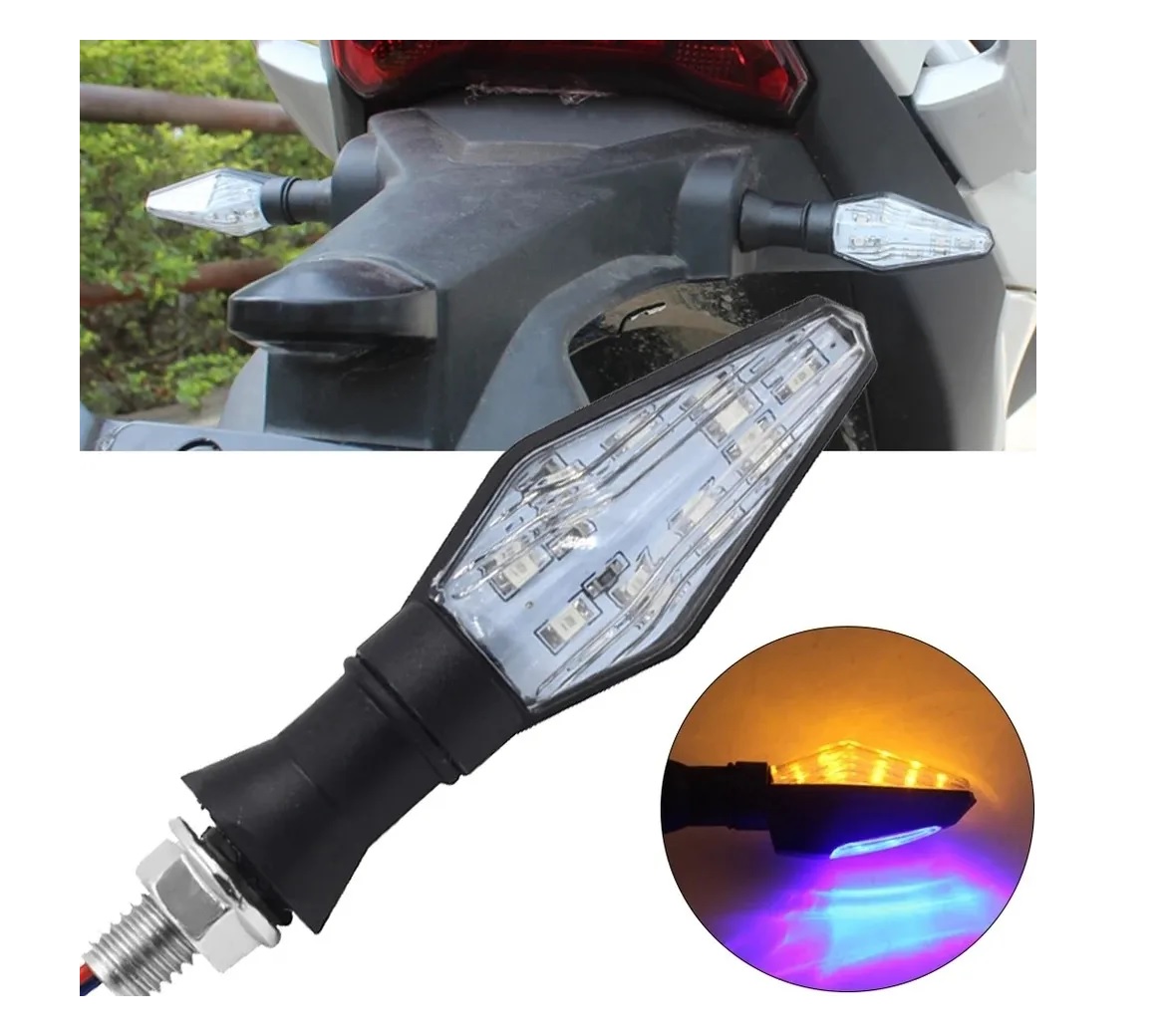 Set 4pz Direccionales Led Moto Motocicleta Doble Funcion