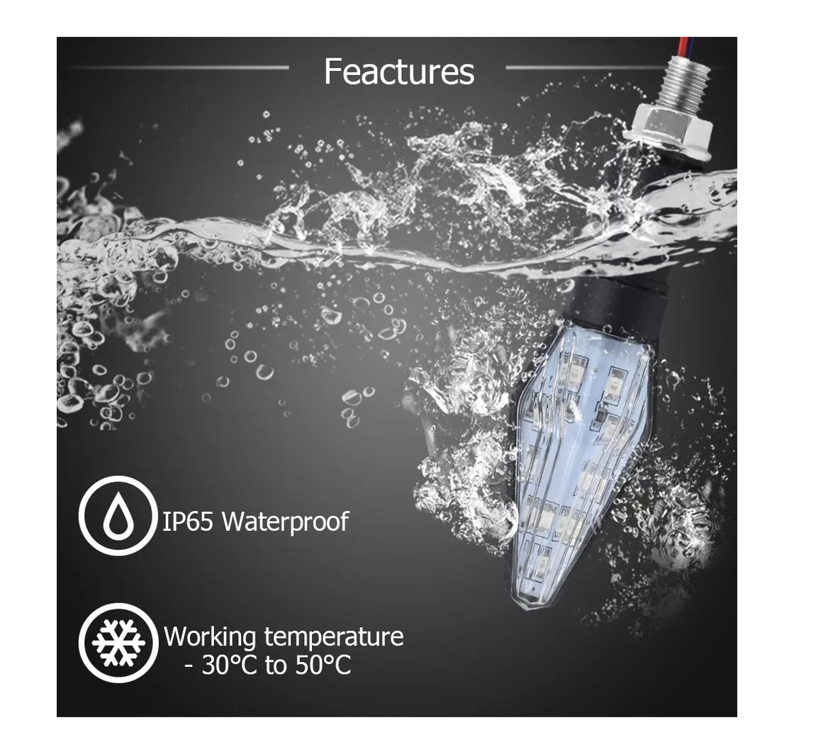 Set 4pz Direccionales Led Moto Motocicleta Doble Funcion