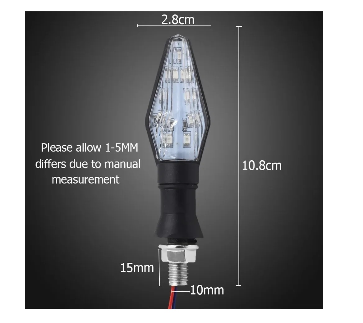 Set 4pz Direccionales Led Moto Motocicleta Doble Funcion