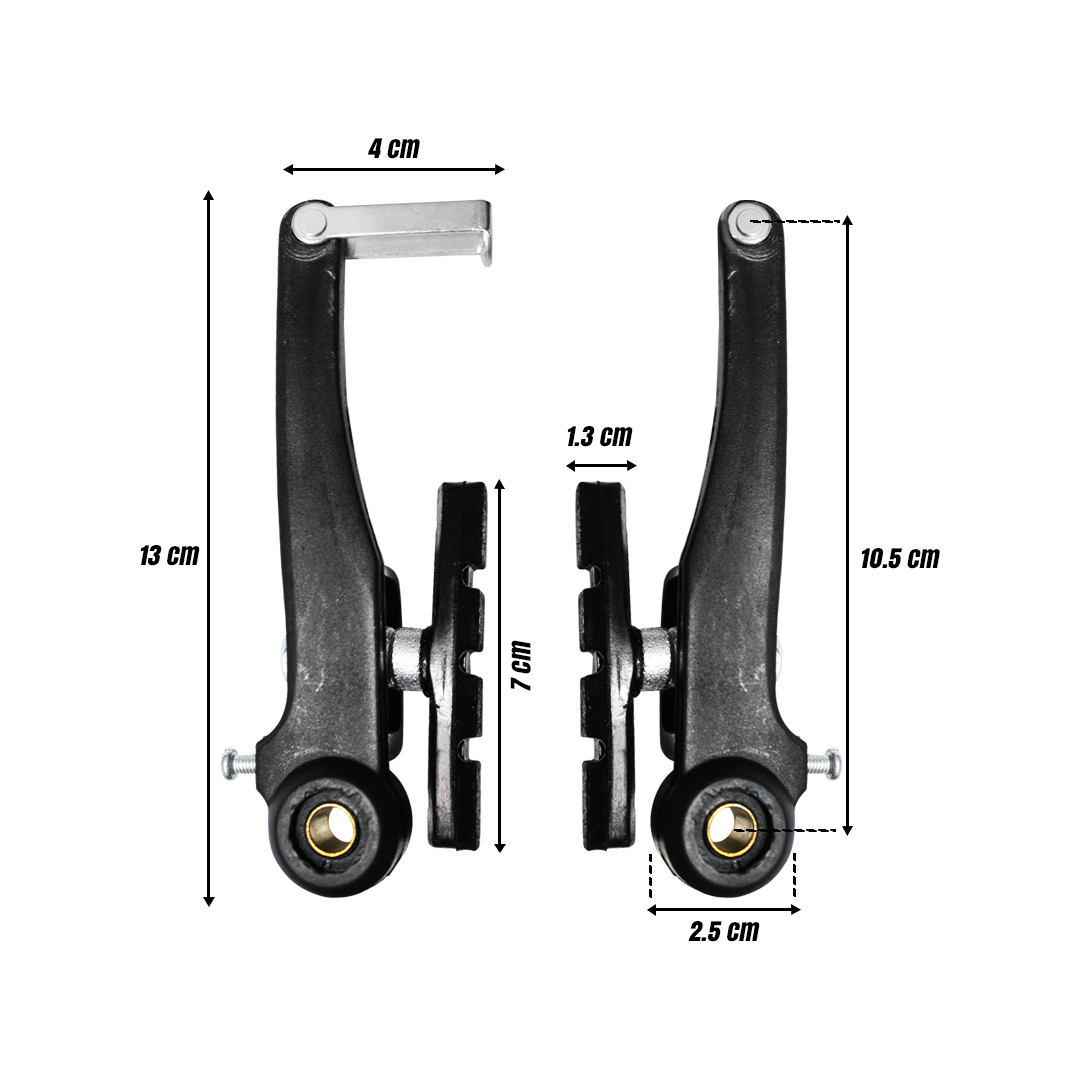 Juego Completo De Frenos V-Brake Bicicleta Acero Plastificado