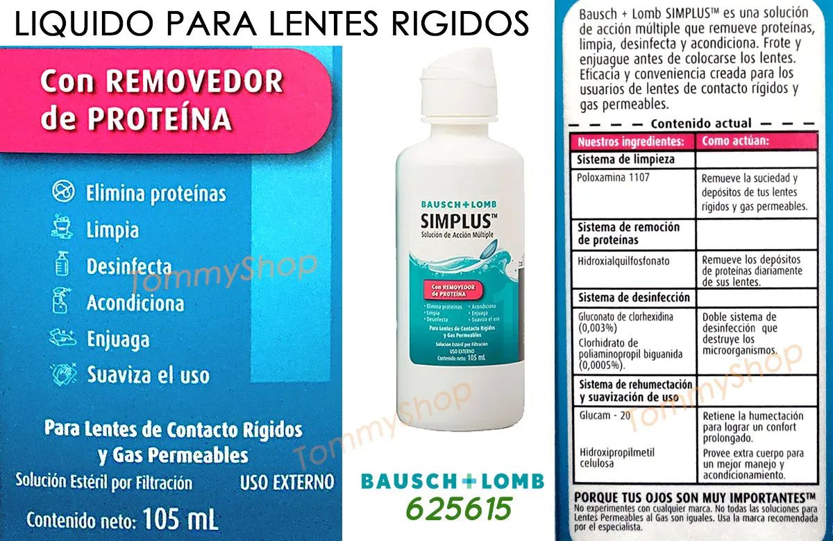 Simplus Liquido Limpiador P Lentes D Contacto Gas Rigidos