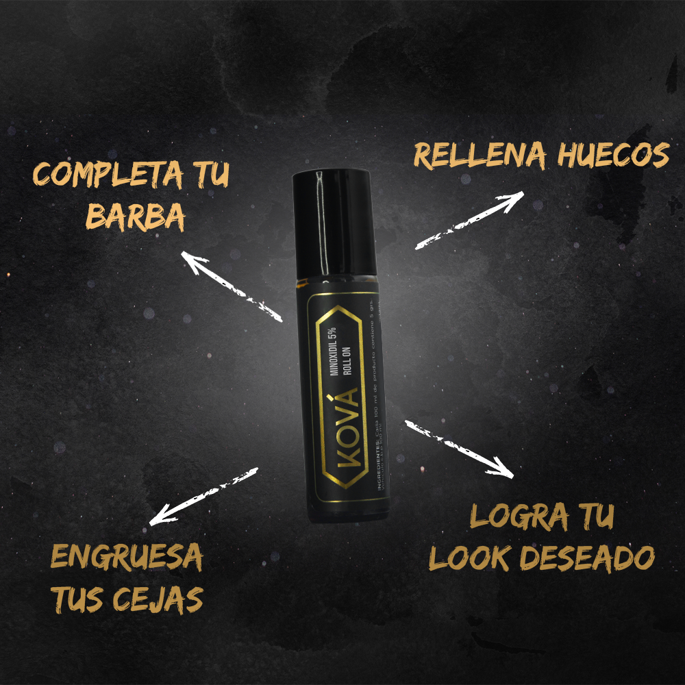 Minoxidil 5% Tratamiento Para Cabello Y Barba Roll On 3 Pz