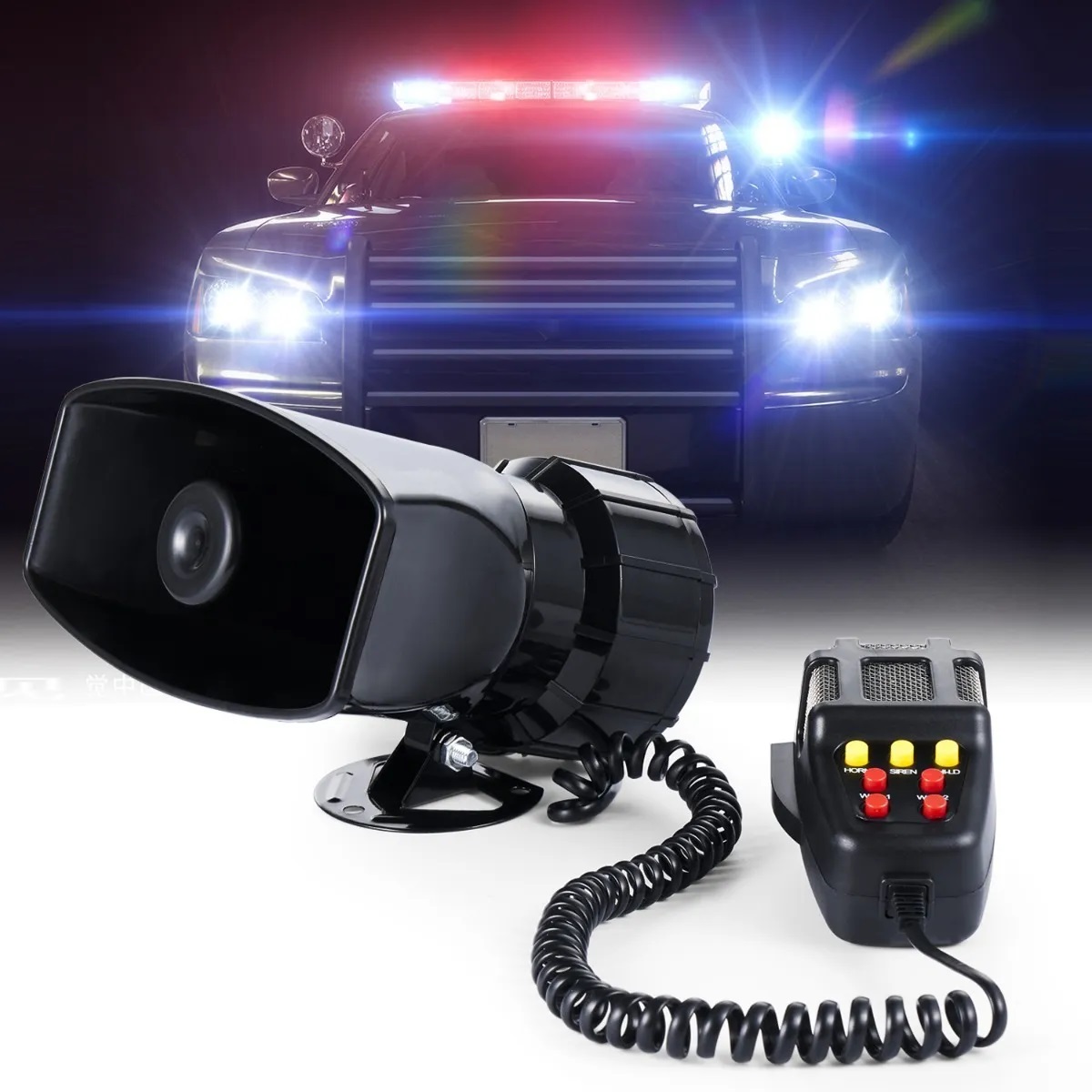 Sirena 7 Tonos Policía Pato Patrulla Con Altavoz Emerge 100w