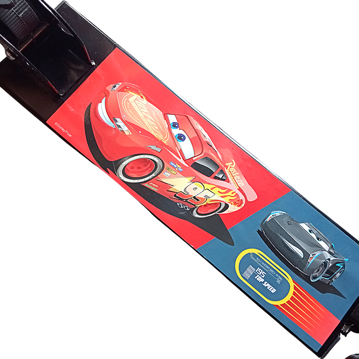 Scooter Plegable Y Ajustable Con 3 Ruedas Cars Negro Con Luz