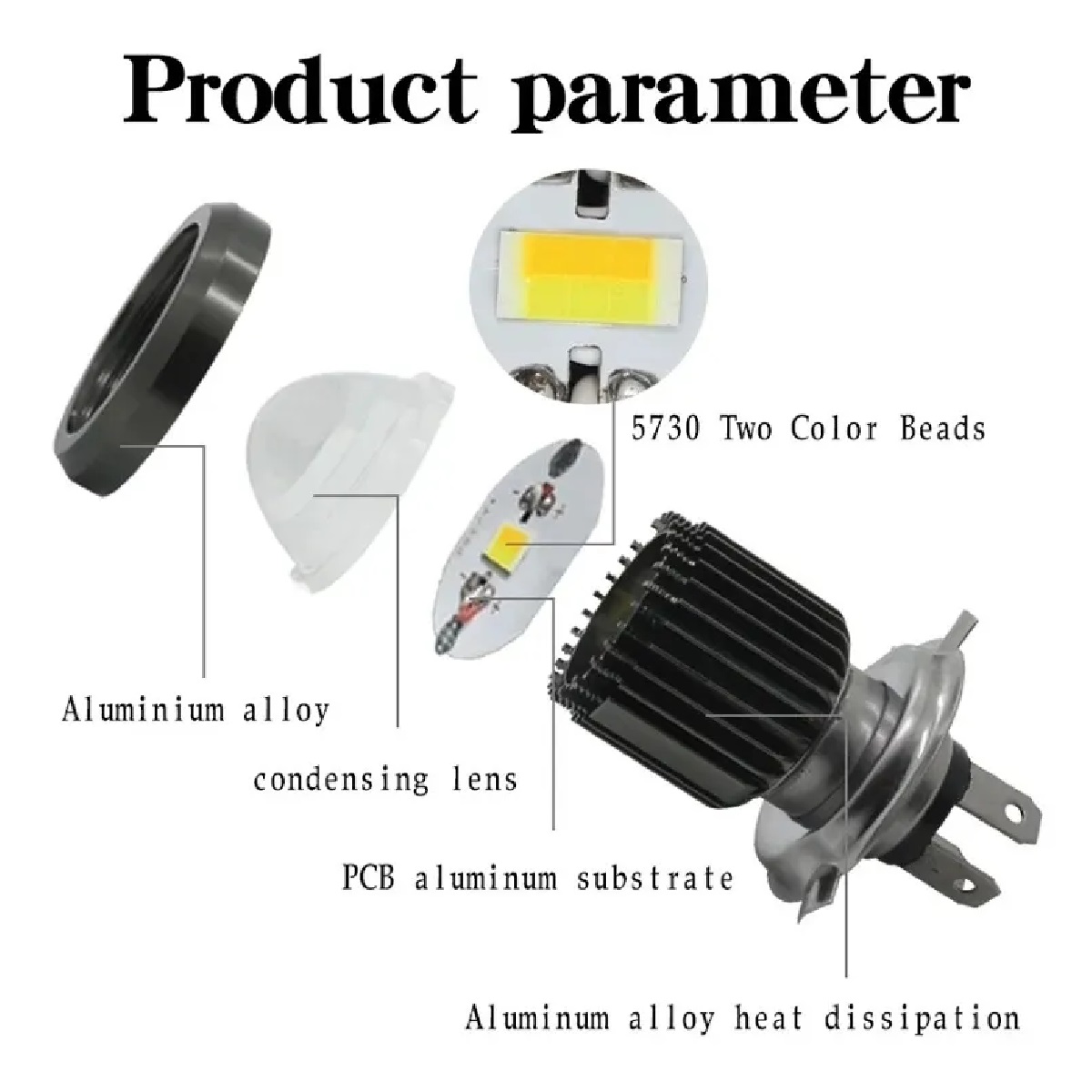 Foco Led H4 Faro Moto Lupa Blanco Amarillo Proyector