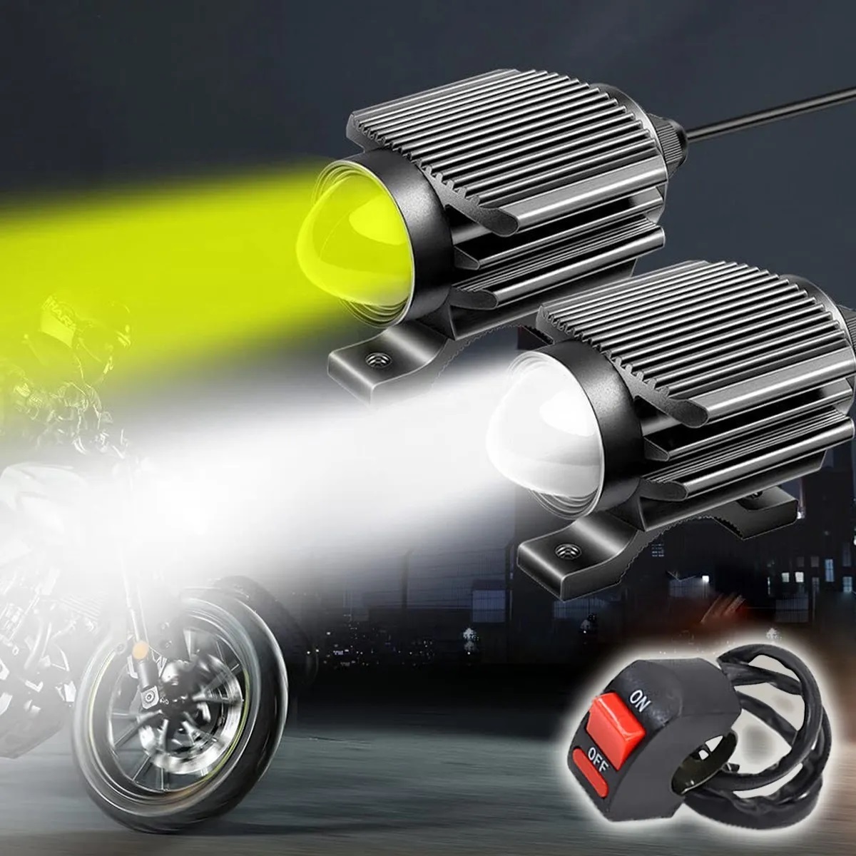 Par Faros Luces Led Para Motos Auto Doble Color Impermeable