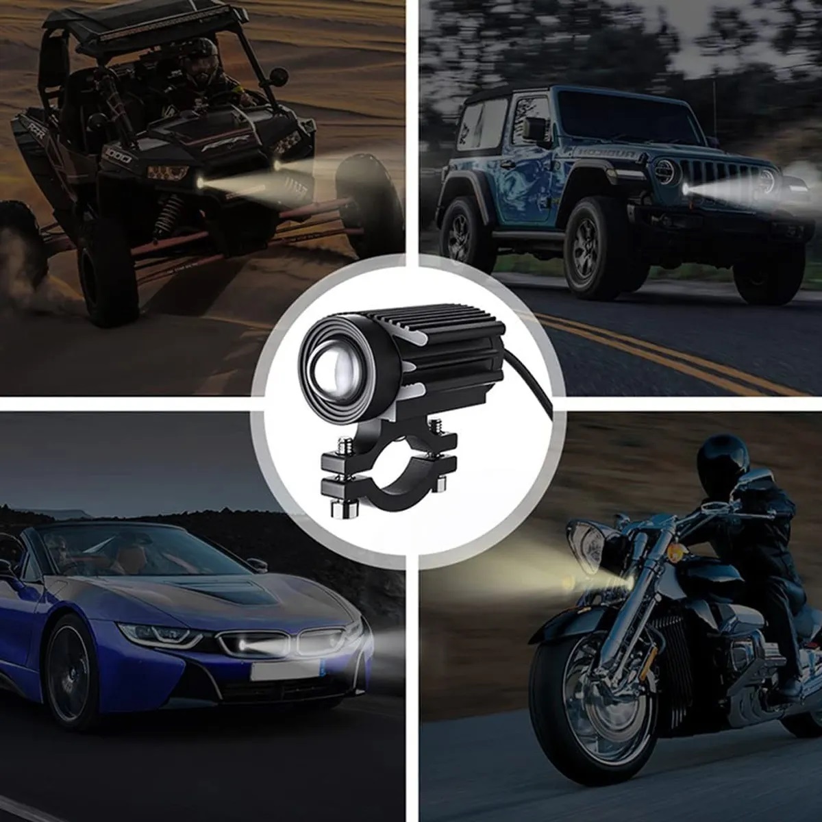 Par Faros Luces Led Para Motos Auto Doble Color Impermeable