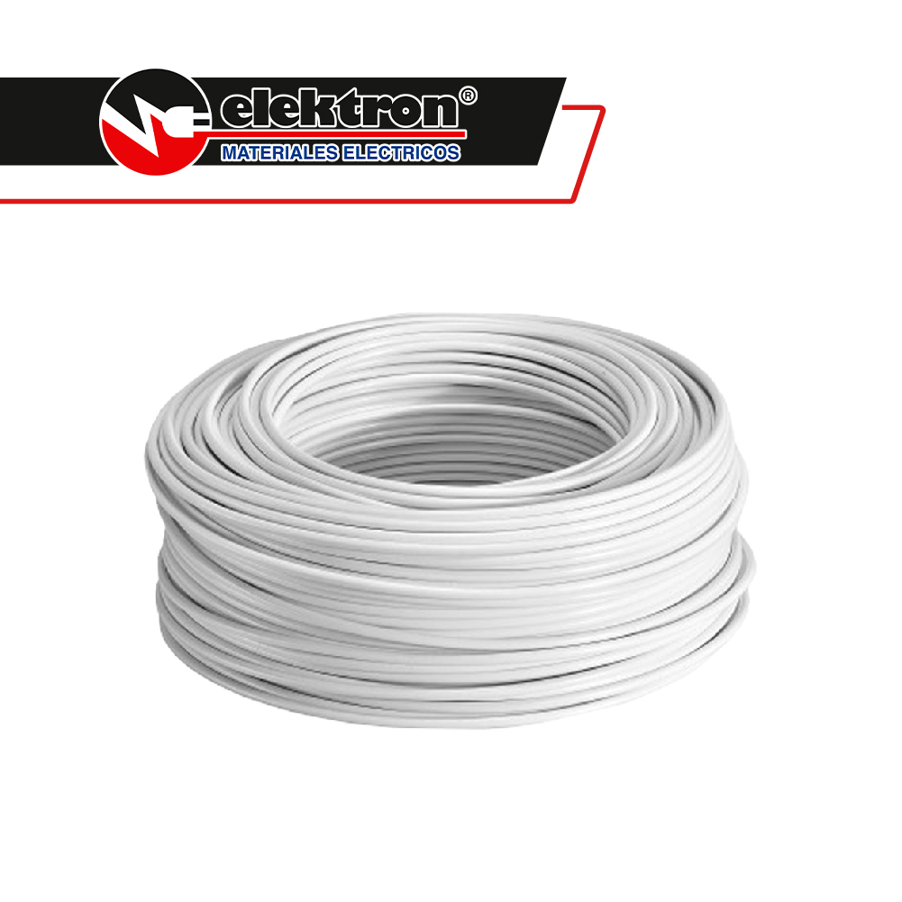 Caja 100 Mts Cable Iusa Blanco Thw Cal 10 Awg 100 cobre Color Blanco