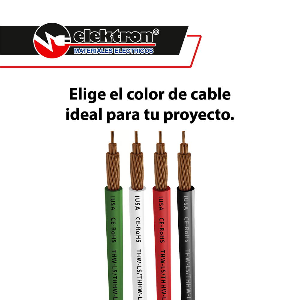 Caja 100 Mts Cable Iusa Blanco Thw Cal 10 Awg 100 cobre Color Blanco