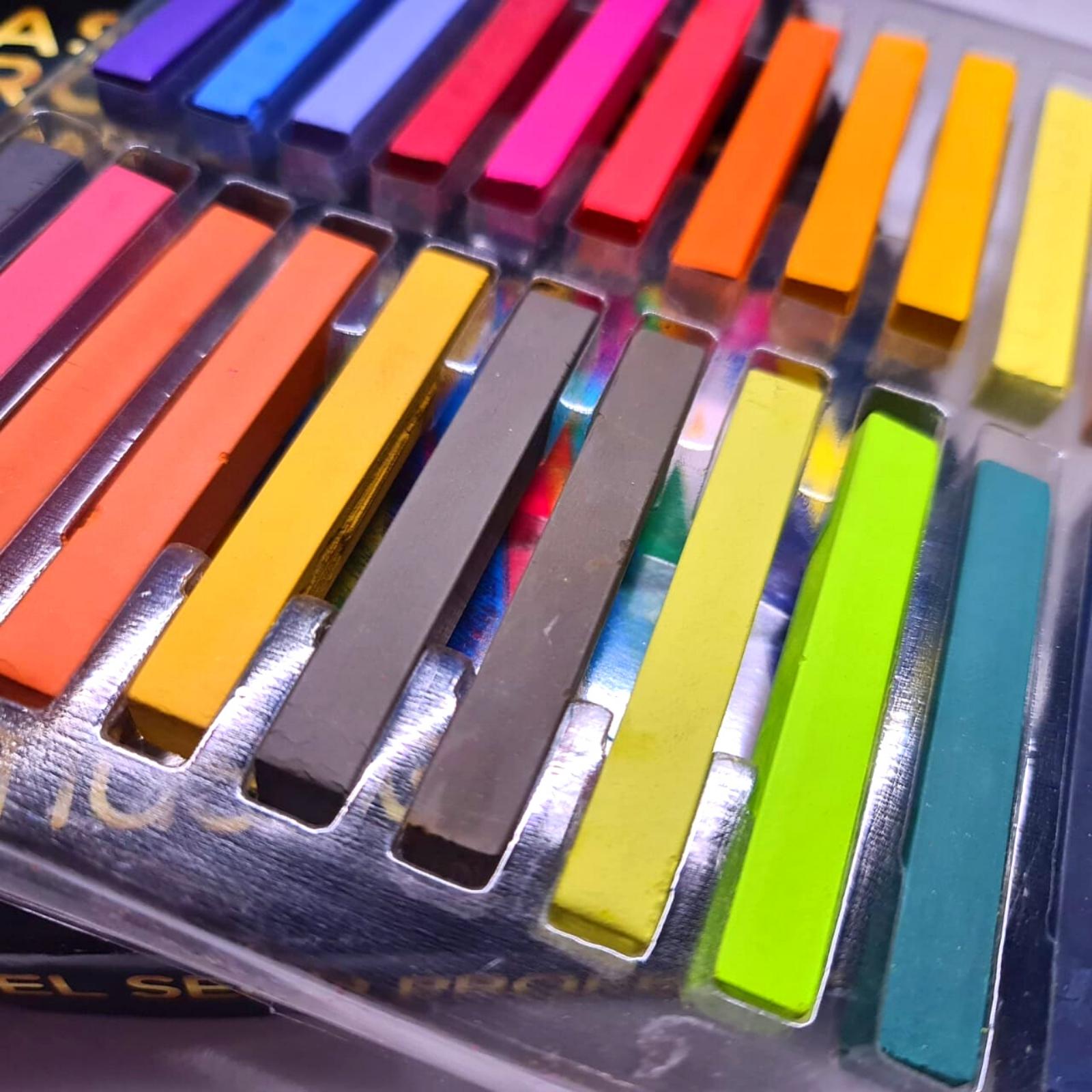 Gises Pastel Profesional Caja con 24 Gises Marca Mussa