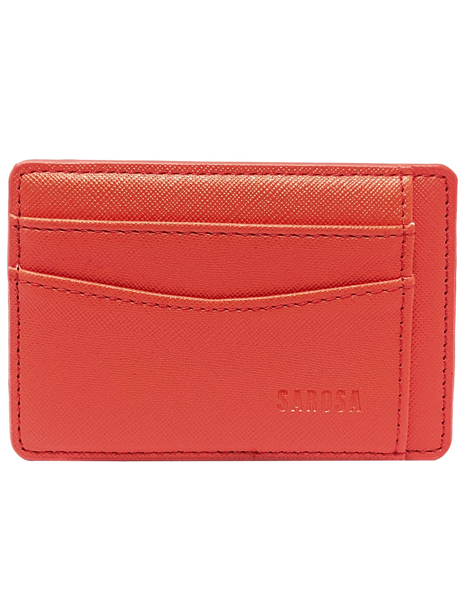 Tarjetero Texturizado Vinipiel Premium Orange Sarosa