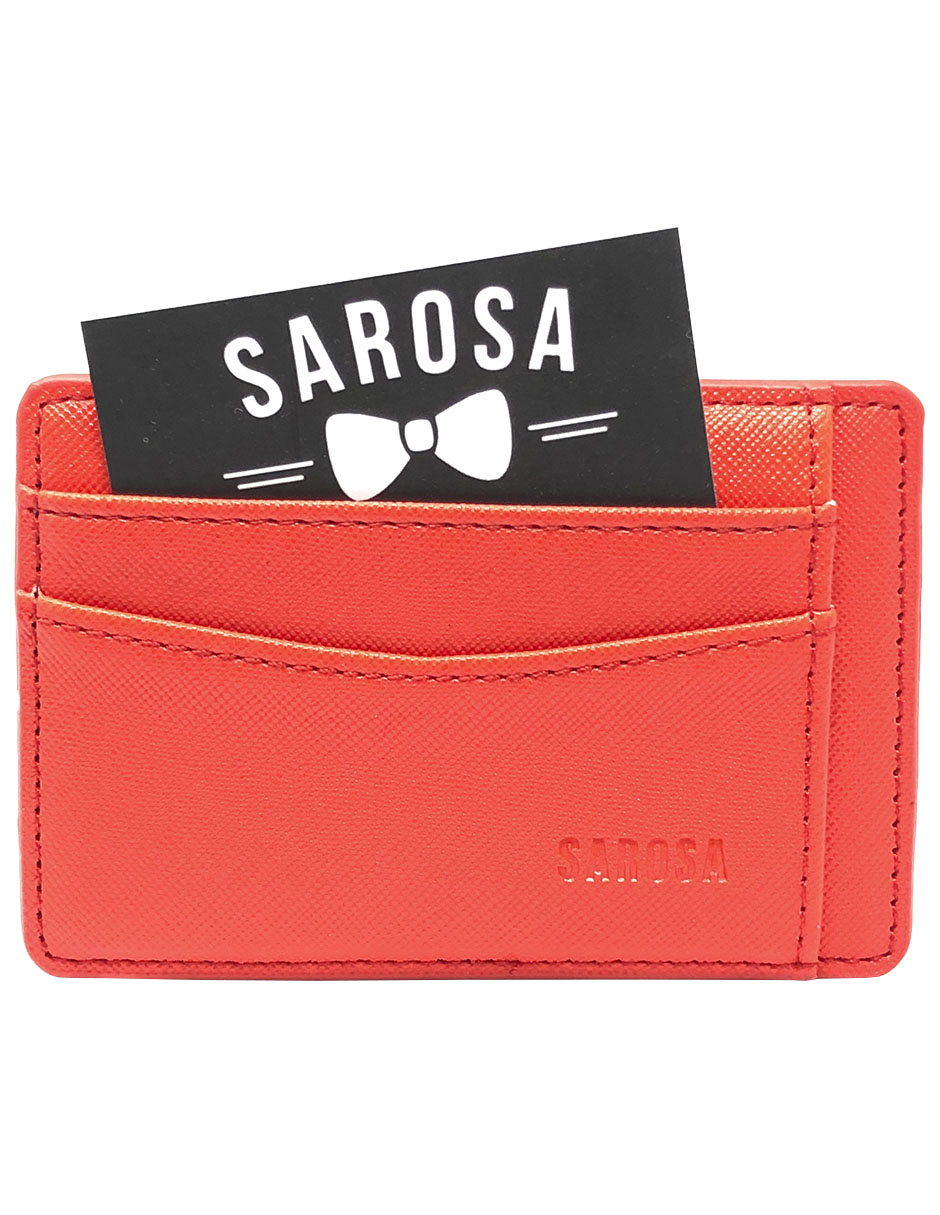 Tarjetero Texturizado Vinipiel Premium Orange Sarosa