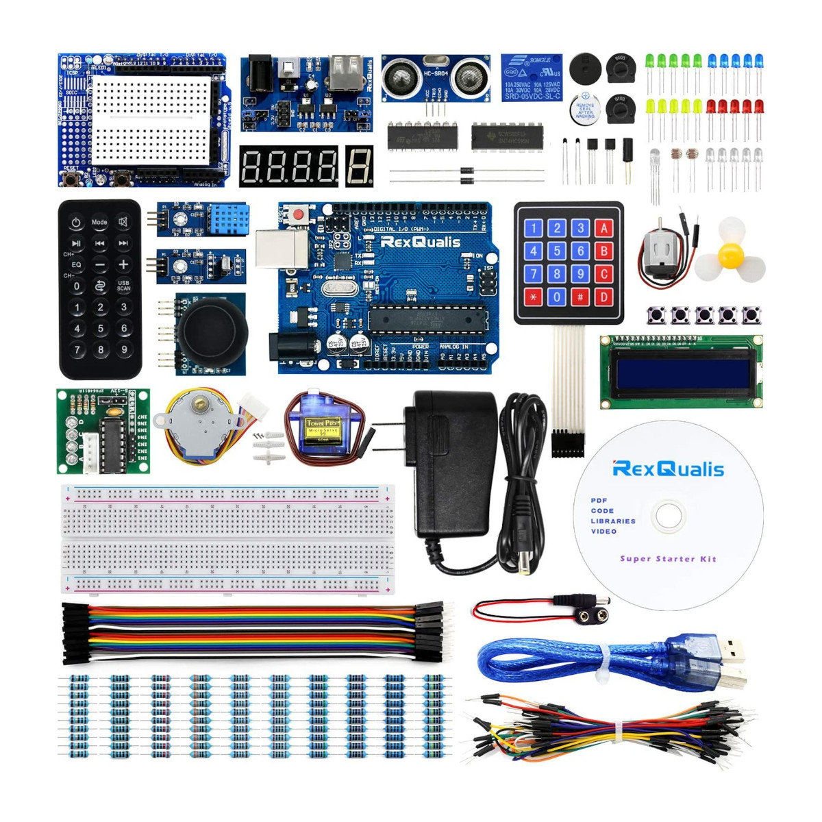 Kit de Inicio Basado en Arduino UNO R3 Placa Controladora Compatible con Arduino IDE, Tutorial en Español