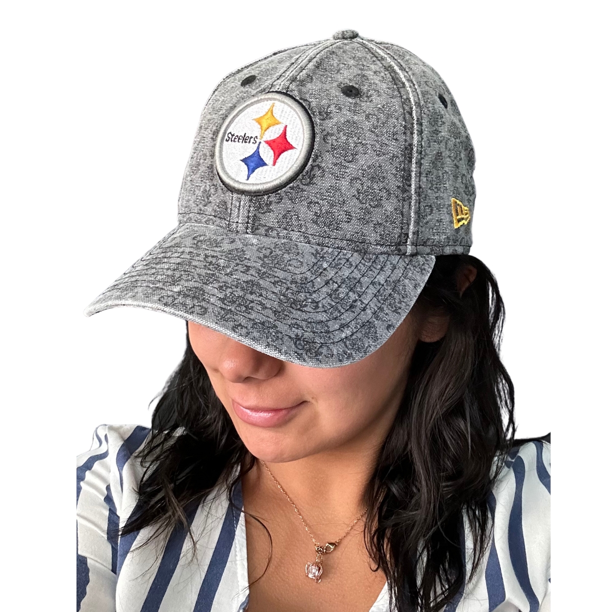 Gorra Steelers Pittsburgh Mezclilla Negra New Era Negra Azul Mujer