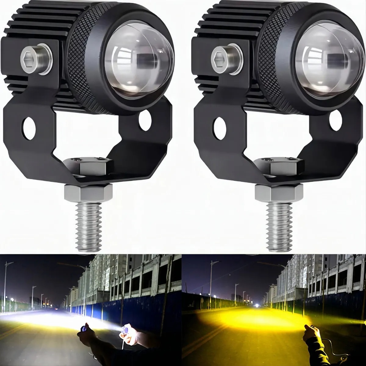 Par Luces Led Auxiliares Faros De Lupa Para Auto Moto 60w