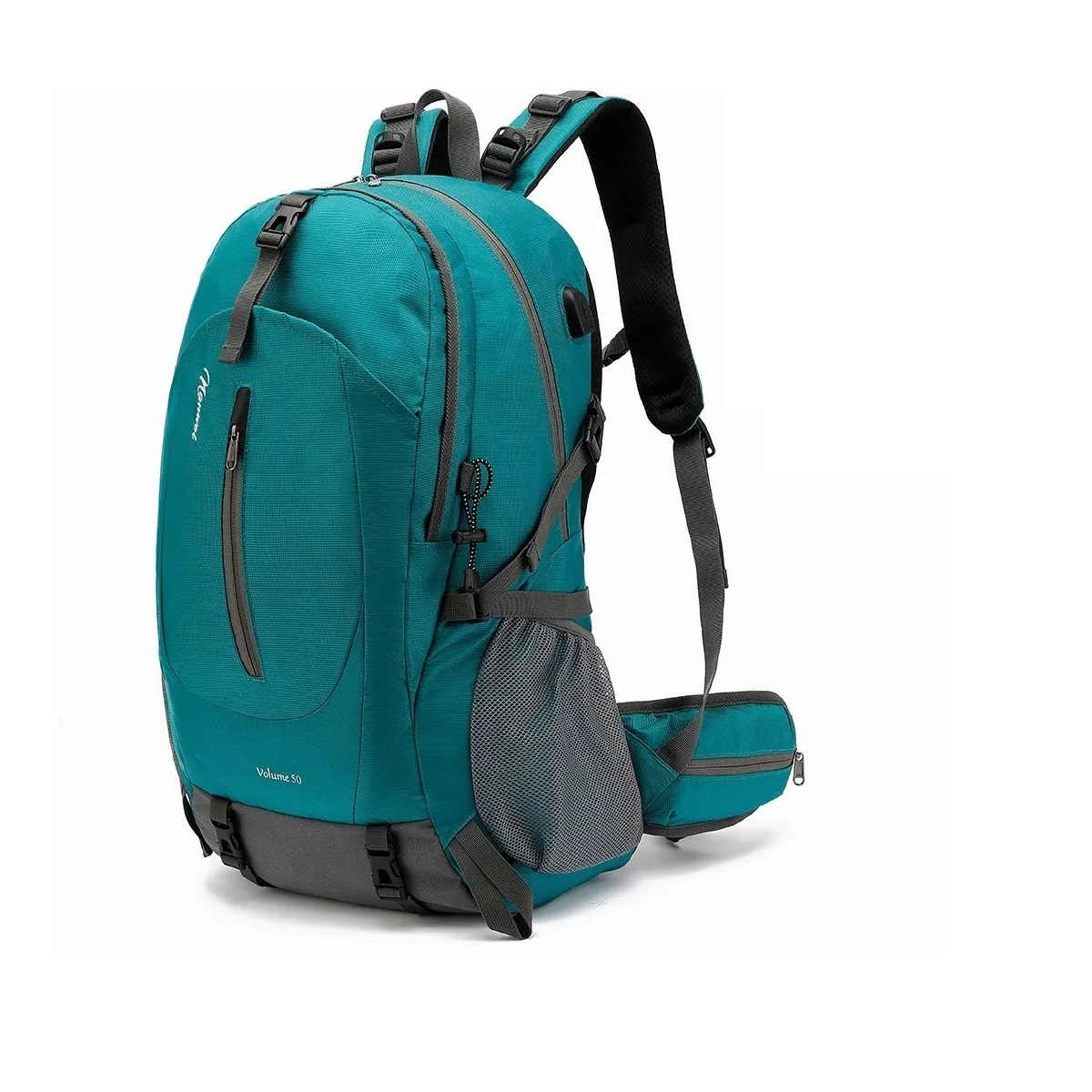 Mochila Impermeable 50l Para Senderismo Montañismo Turquesa