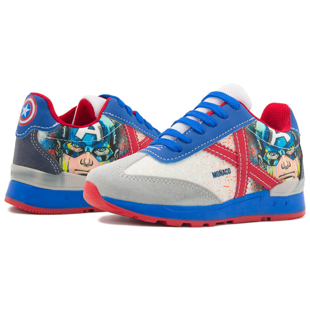 Tenis Juvenil Importado Vengadores Capitan America Gris/Rey