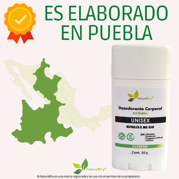 NaturalDry - 2 Desodorantes corporal en barra Unisex - Sin aluminio - Neutraliza el mal olor