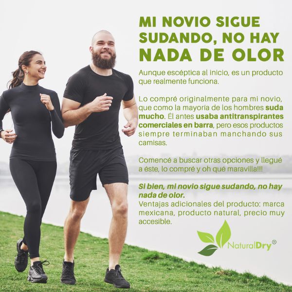 NaturalDry - 1 Desodorante corporal en barra unisex - Sin aluminio - Neutraliza el mal olor