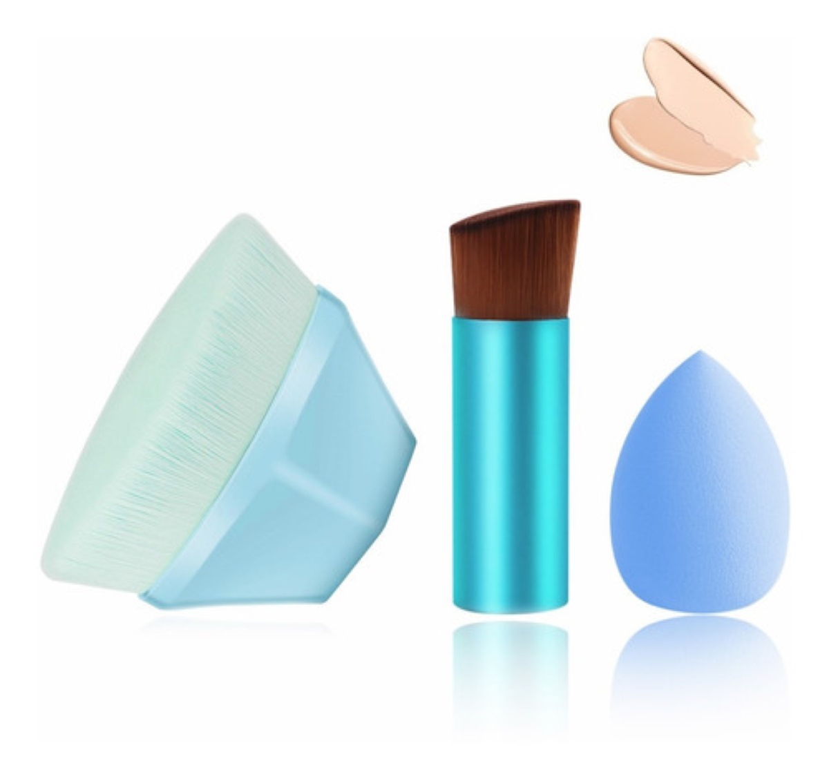 Brochas Base y Contorno Con Esponja Azul