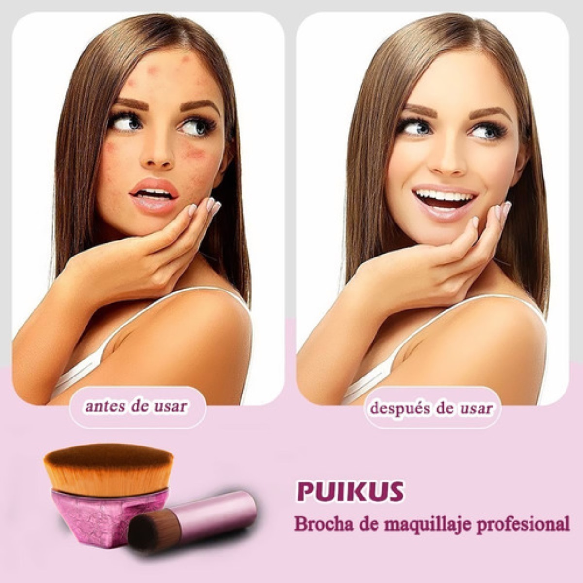 Brochas Base y Contorno Con Esponja Violeta