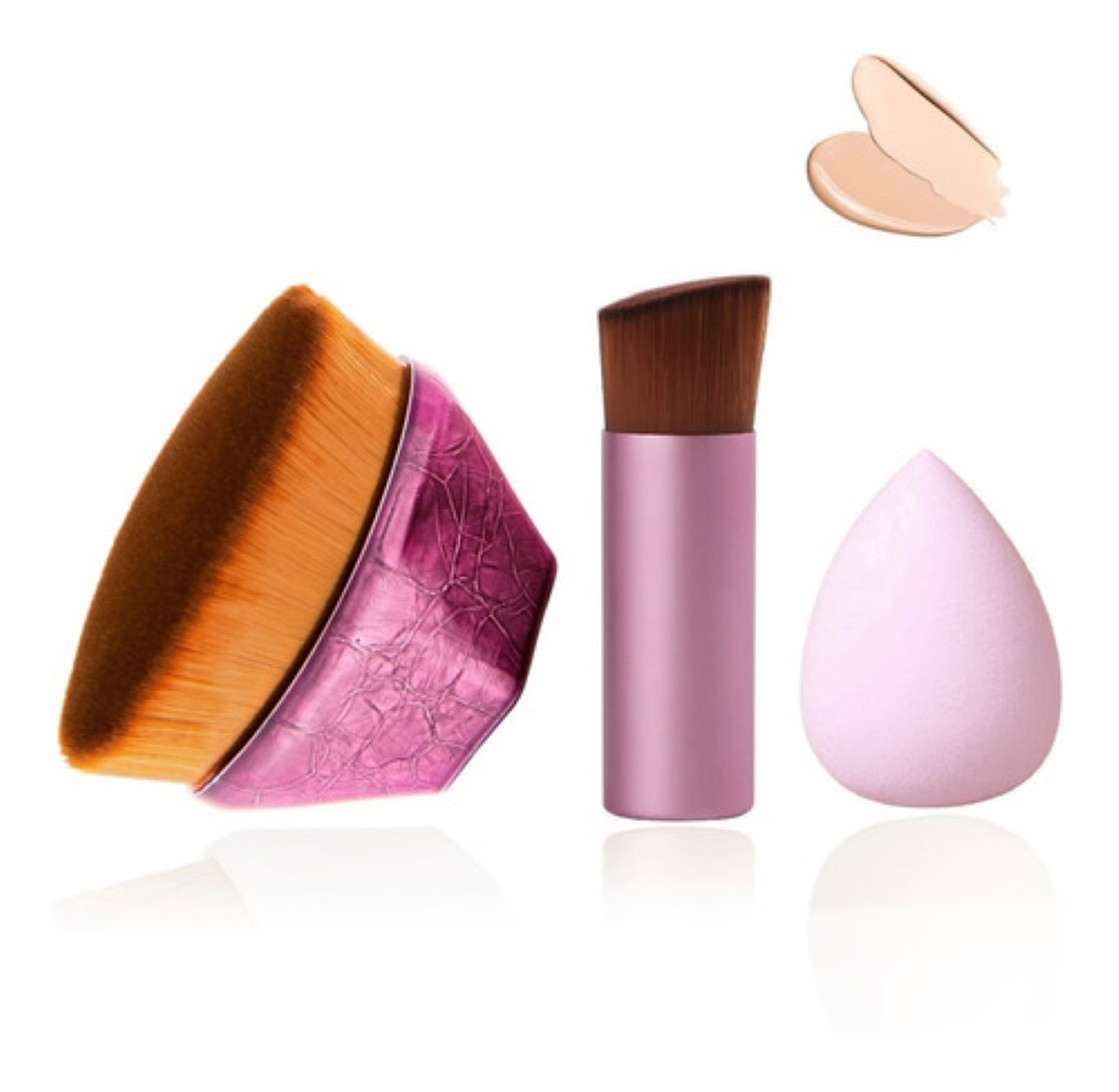 Brochas Base y Contorno Con Esponja Violeta