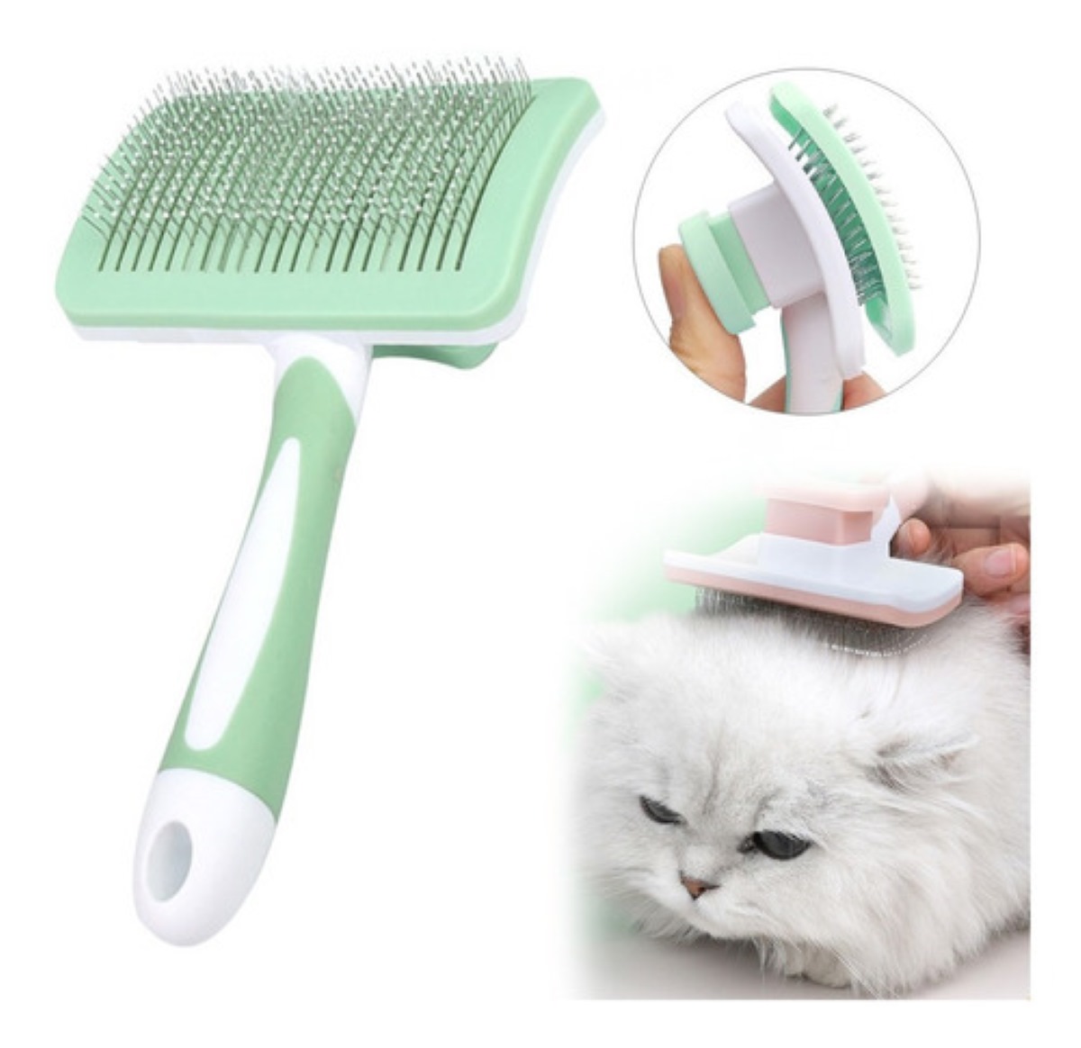 Cepillo Deslanador Para Mascotas Naranja