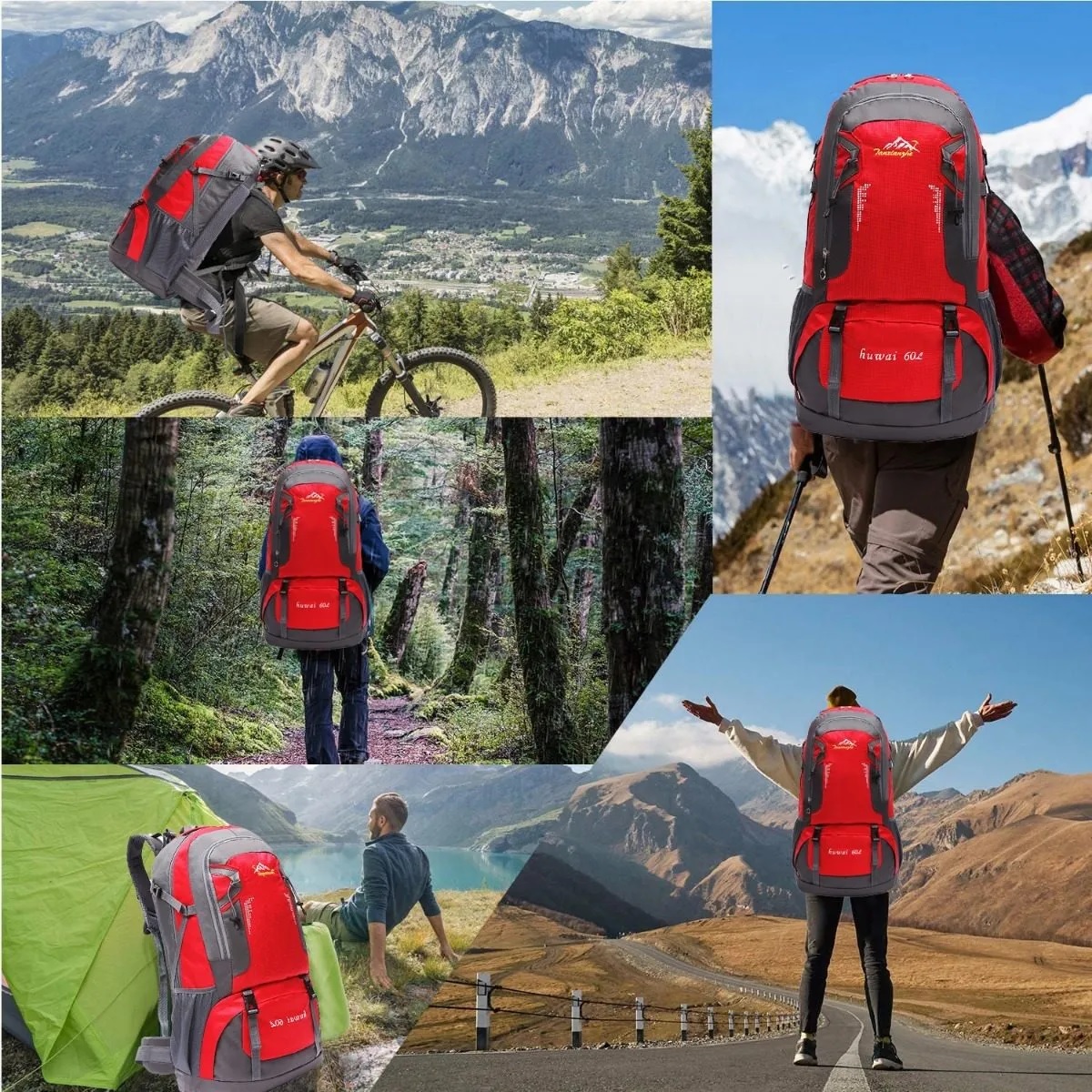 Mochila Impermeable De Viaje 60l Para Senderismo Montañismo