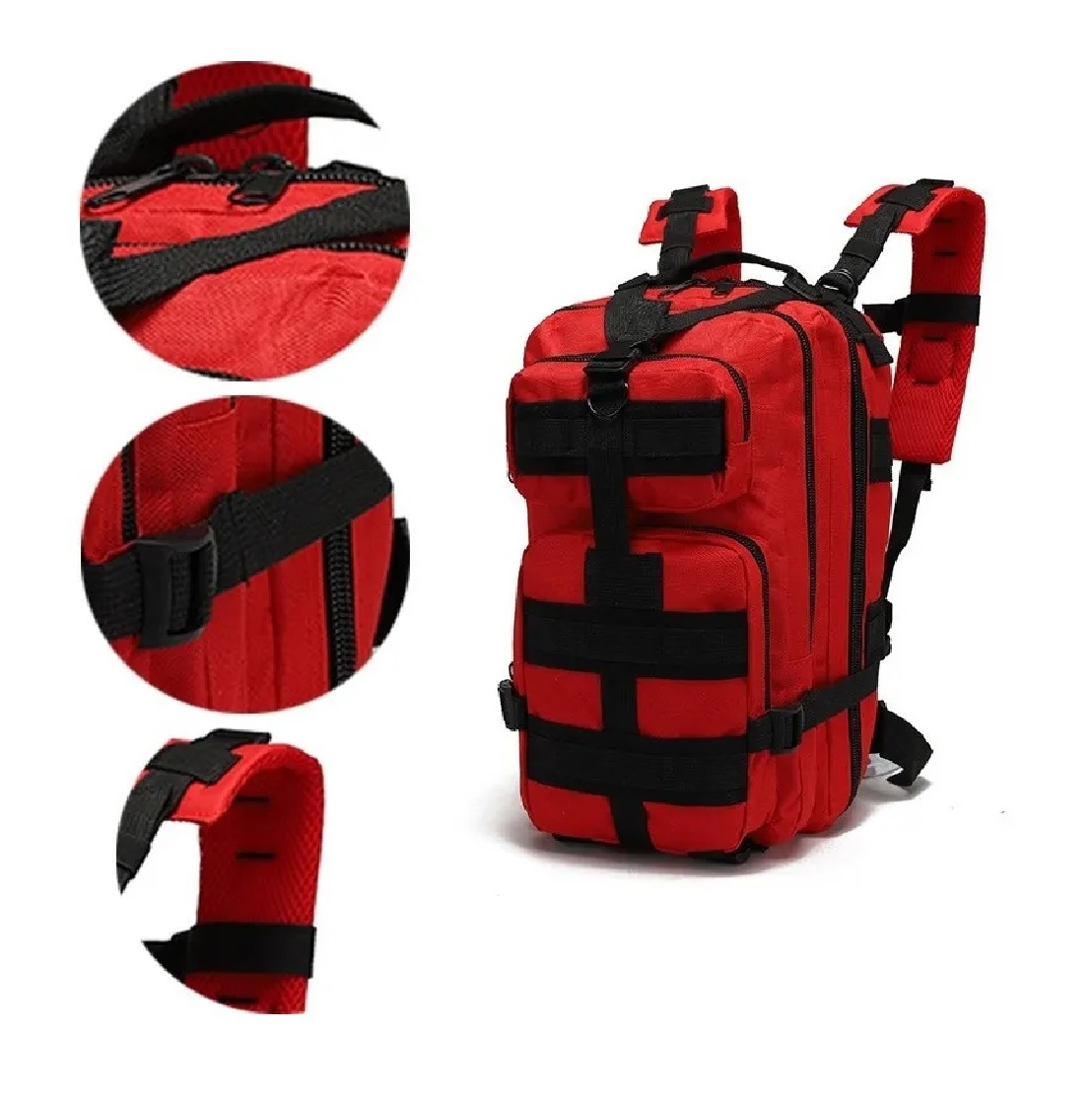 Mochila Militar Táctica Viaje Muy Resistente Rojo