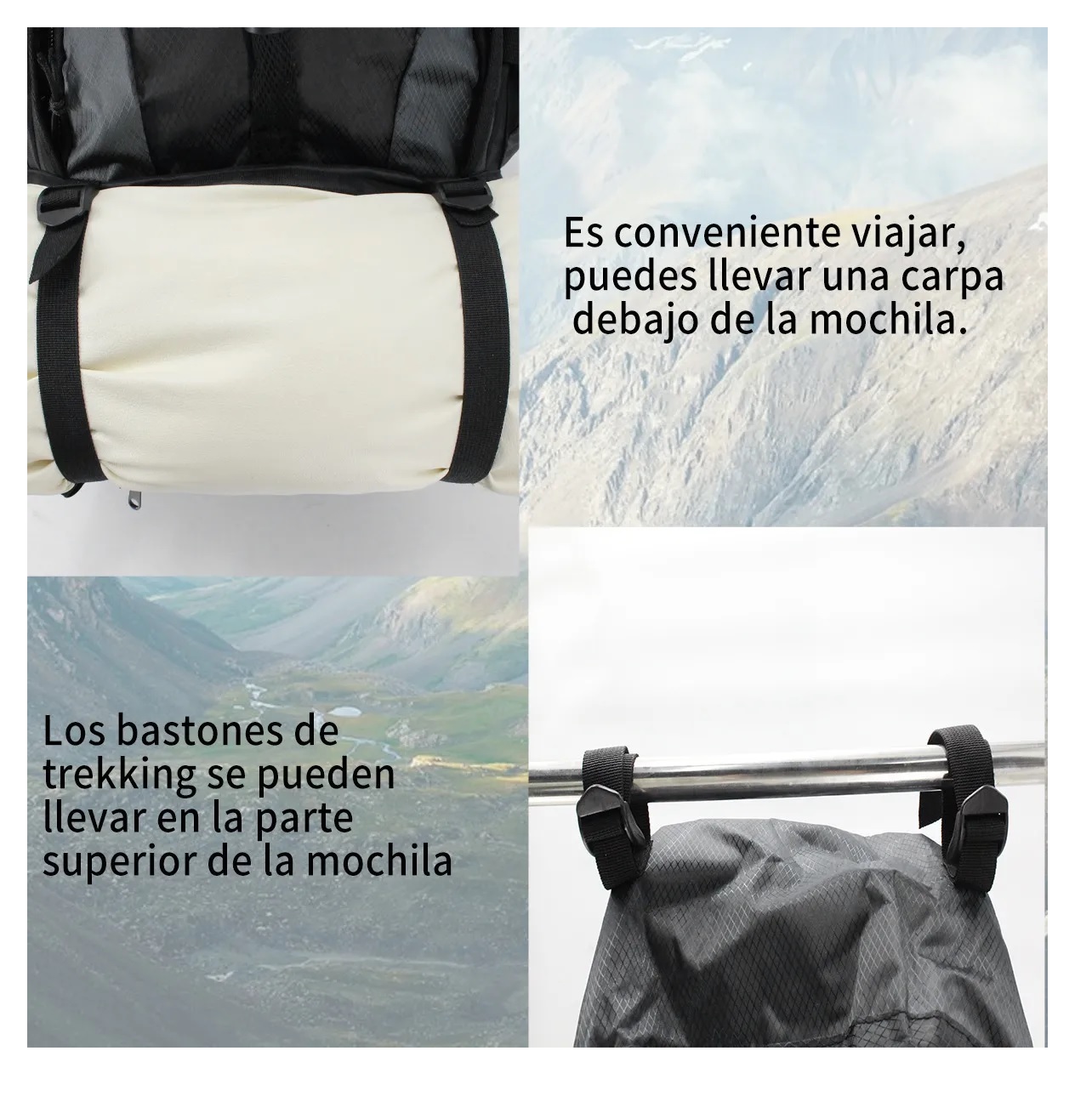 Mochila Al Aire Libre Para Senderismo Montañismo Maleta 80l Negro