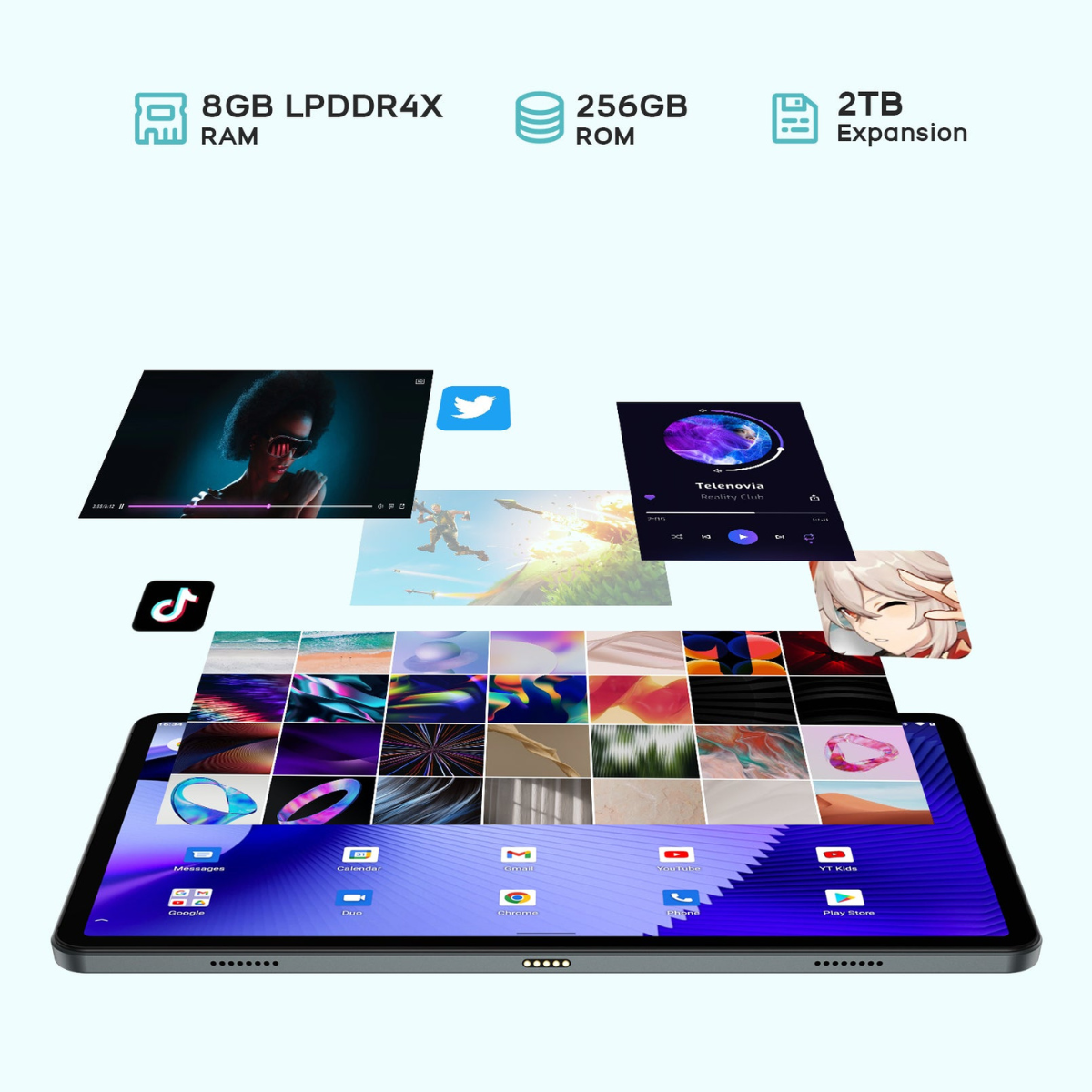 Tableta Inteligente Headwolf HPad2 8/256 GB Doble SIM 4G Cuerpo de Aluminio 