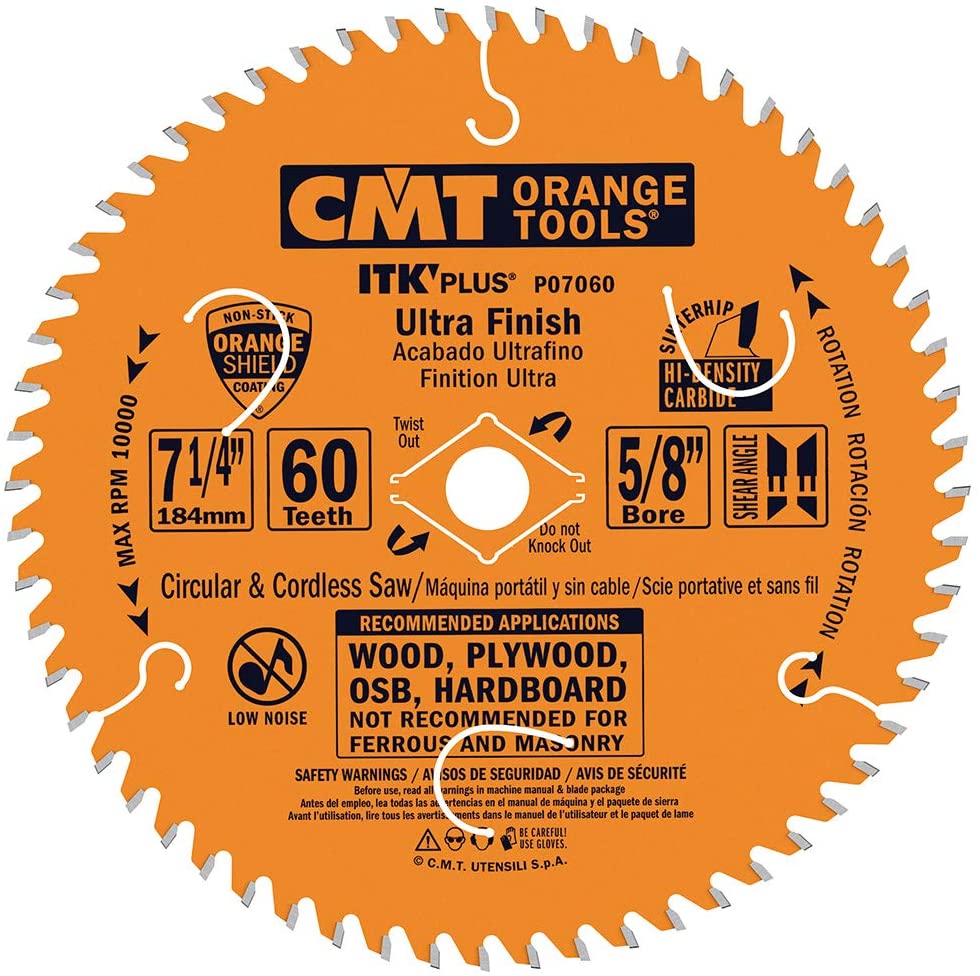 Disco CMT para Sierra Circular 7-1/4 60 Dientes Melamina