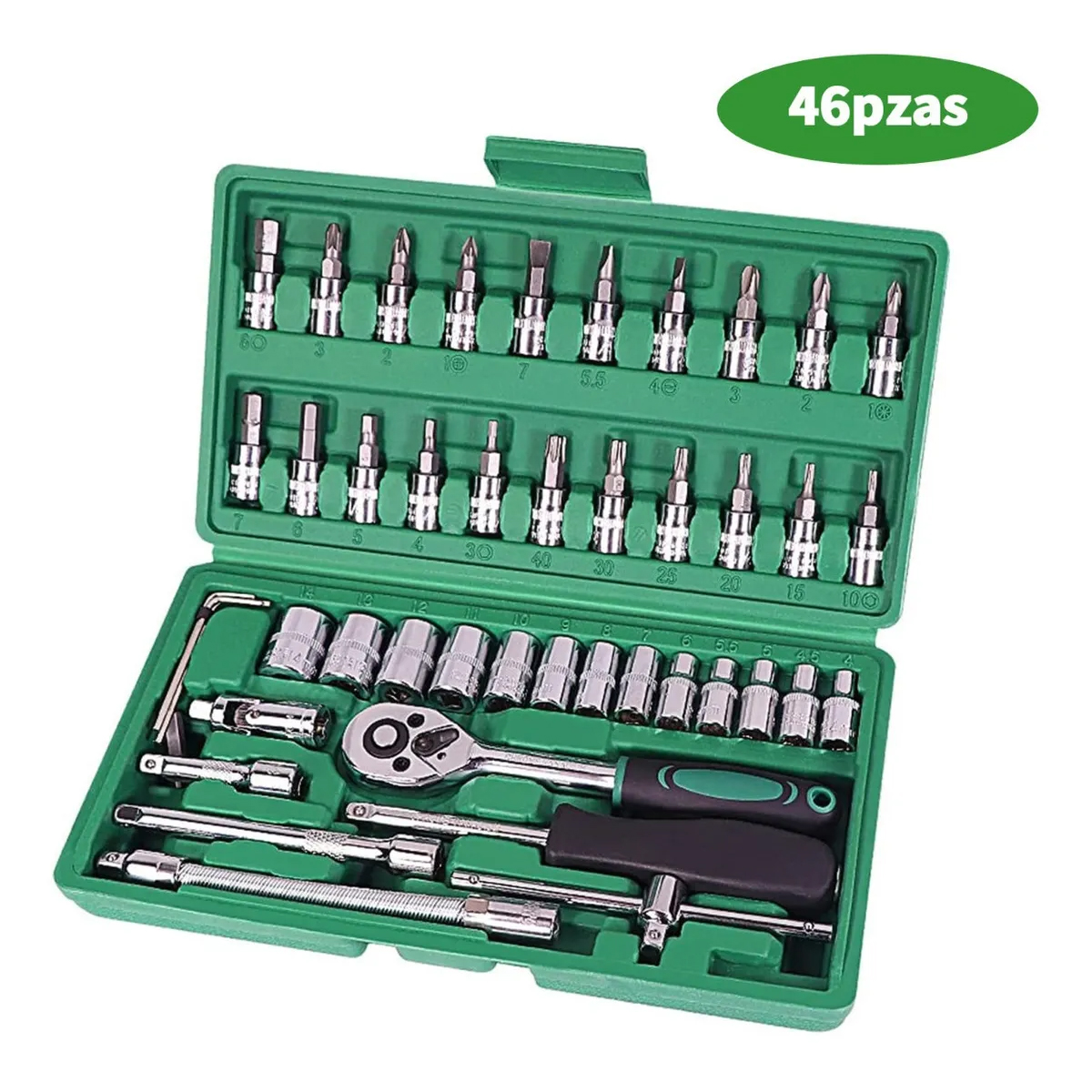 Juego De Herramientas Mecánicas Auto cle Dados Acero kit 46pcs