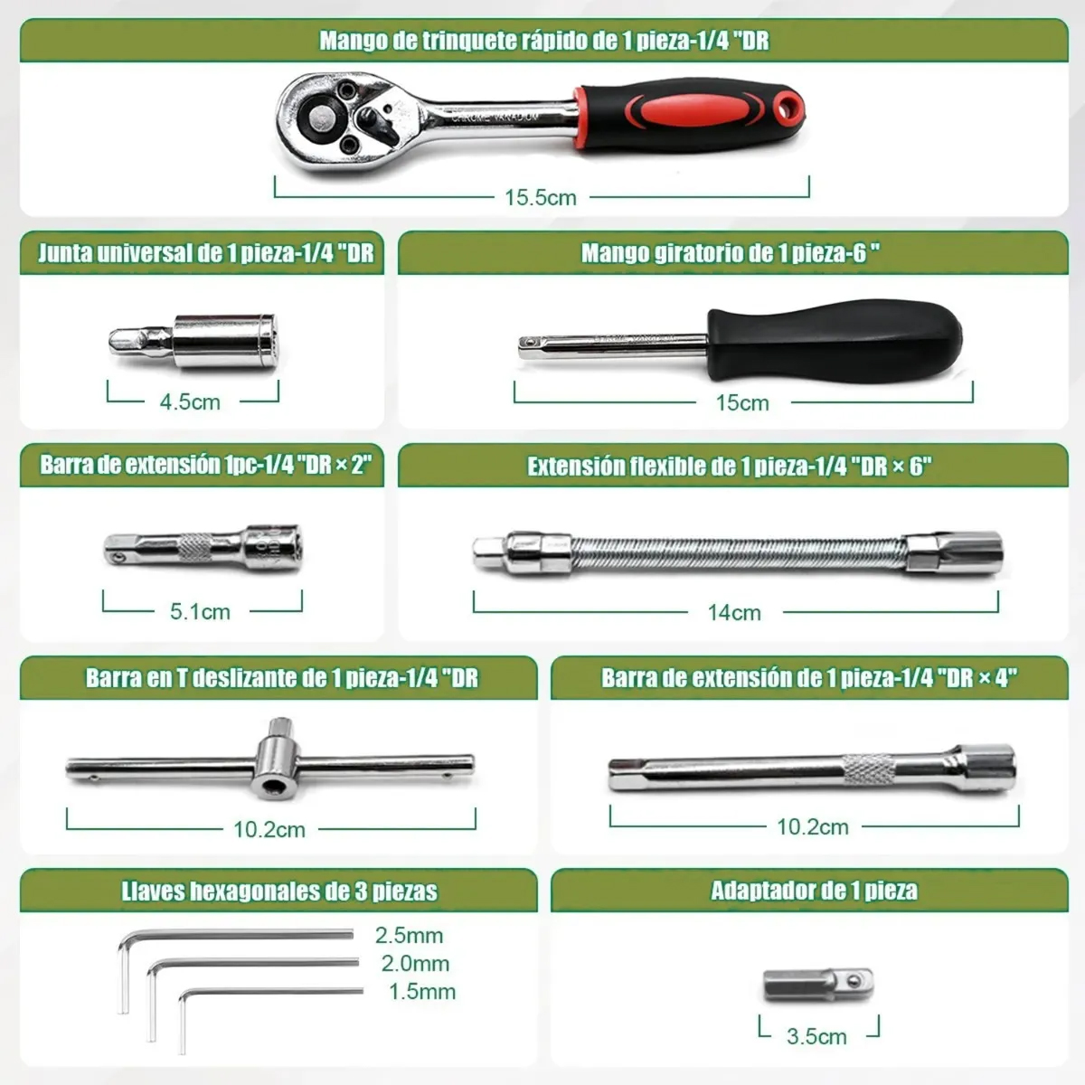 Juego De Herramientas Mecánicas Auto cle Dados Acero kit 46pcs