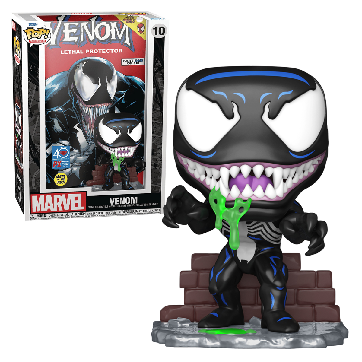 Funko Pop Venom Protector Letal #10 Glow Comic Cover Marvel Figura Original