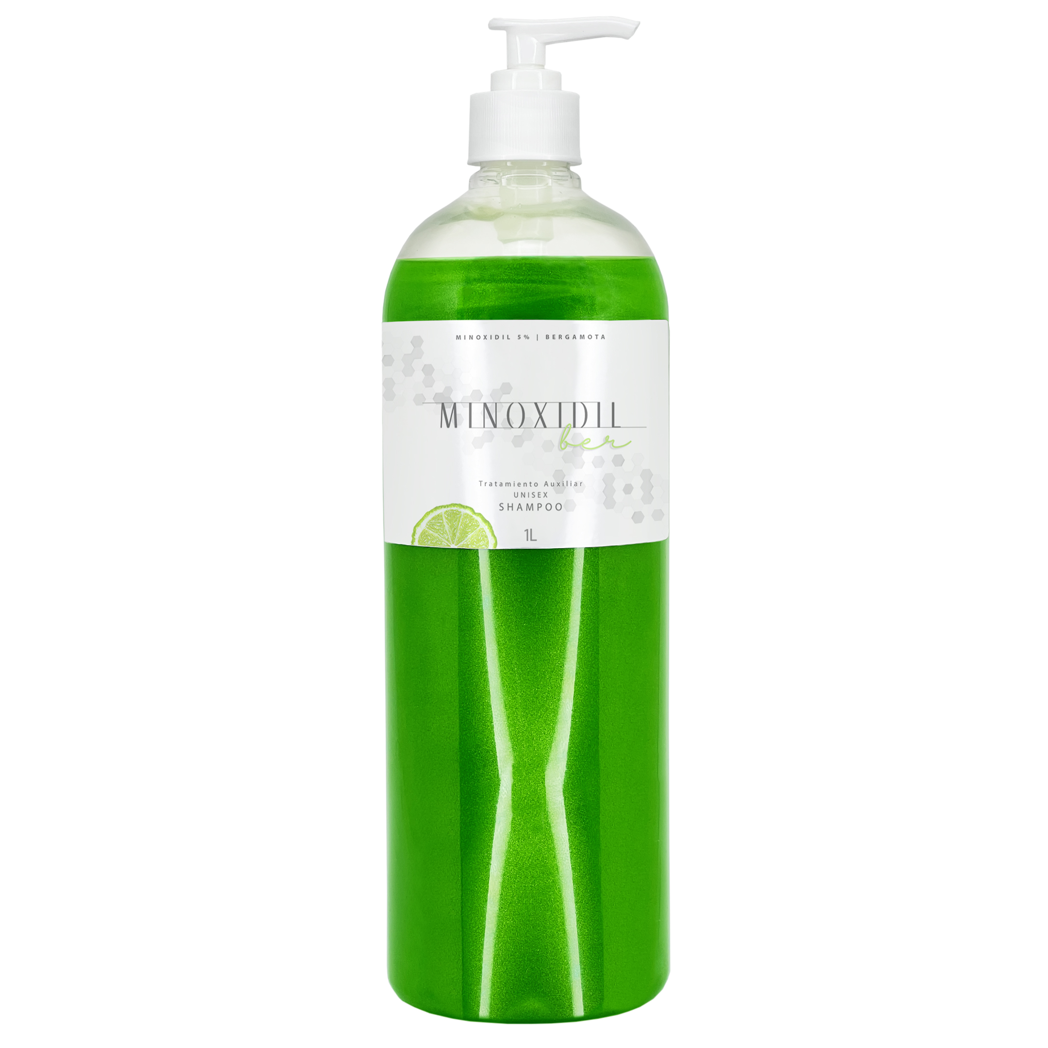 Shampoo UNISEX para cabello y barba con Bergamota y MINOXIDIL 5% 1 Litro Minoxidilber®