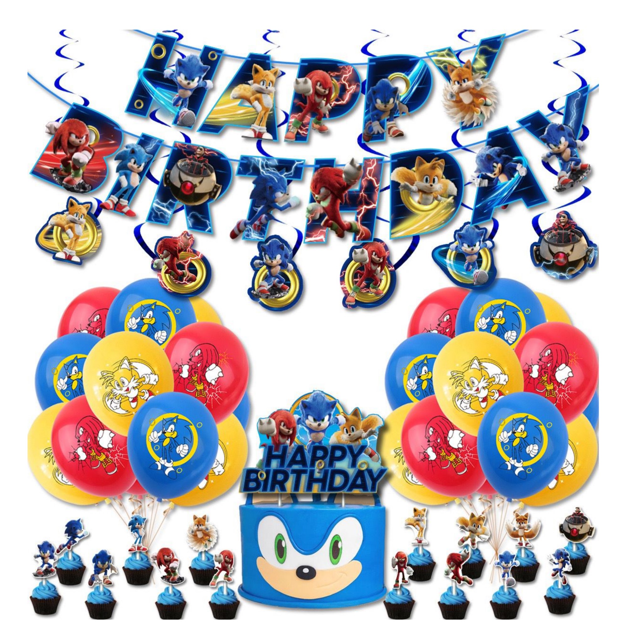 Globos De Cumpleaños Decoración Kit De Fiesta SONIC